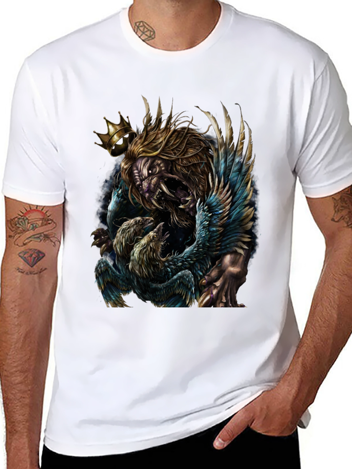 Black Lion King Graphic Tee - Unique Animal Design view 8