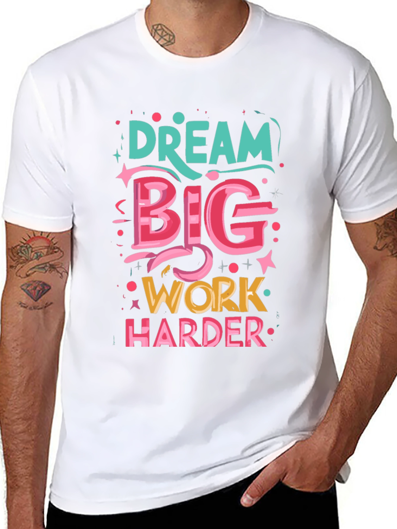 Black Dream Big T-Shirt: Motivational Graphic Tee view 8