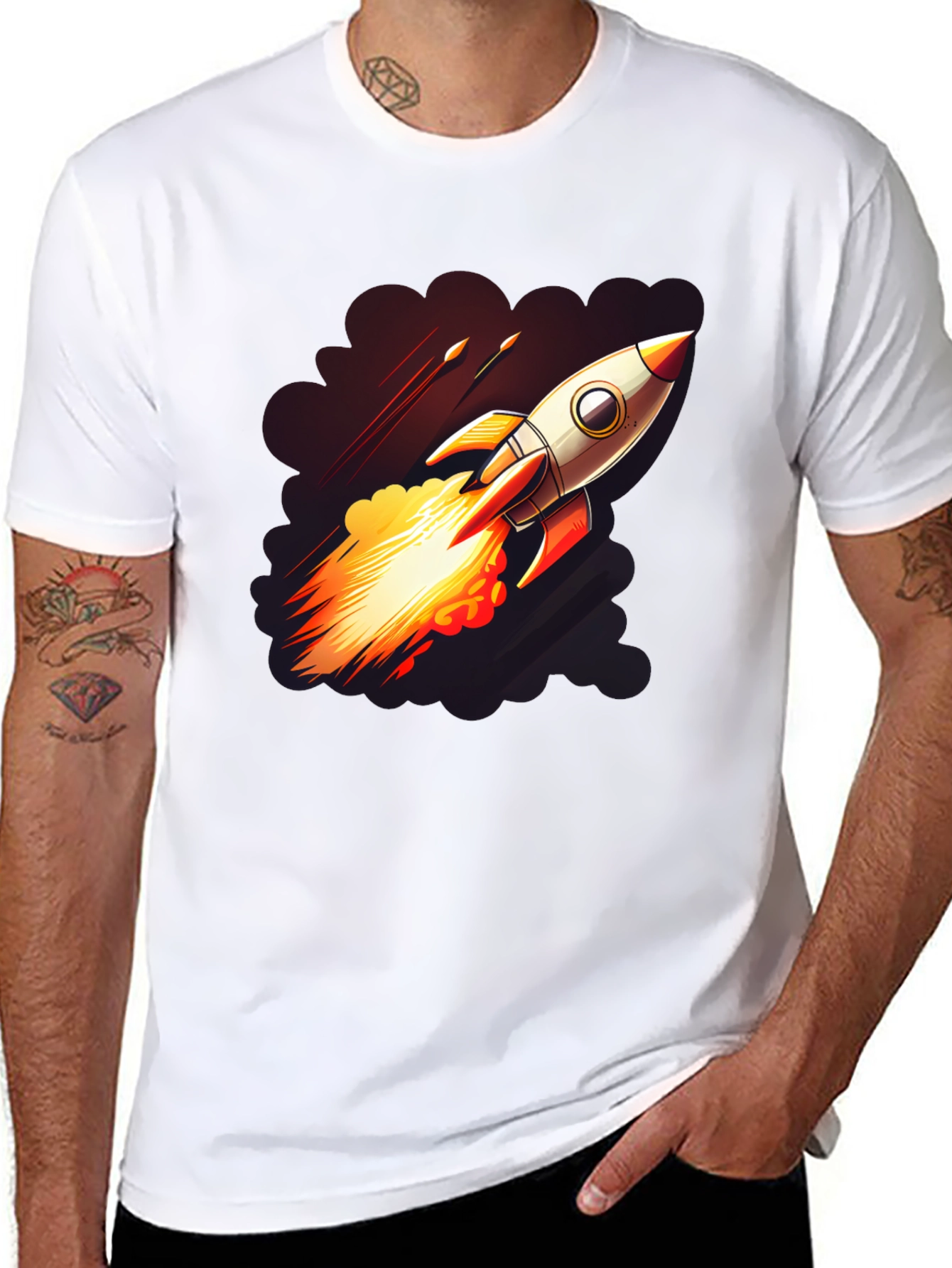 Black Rocket Launch Graphic T-Shirt view 8