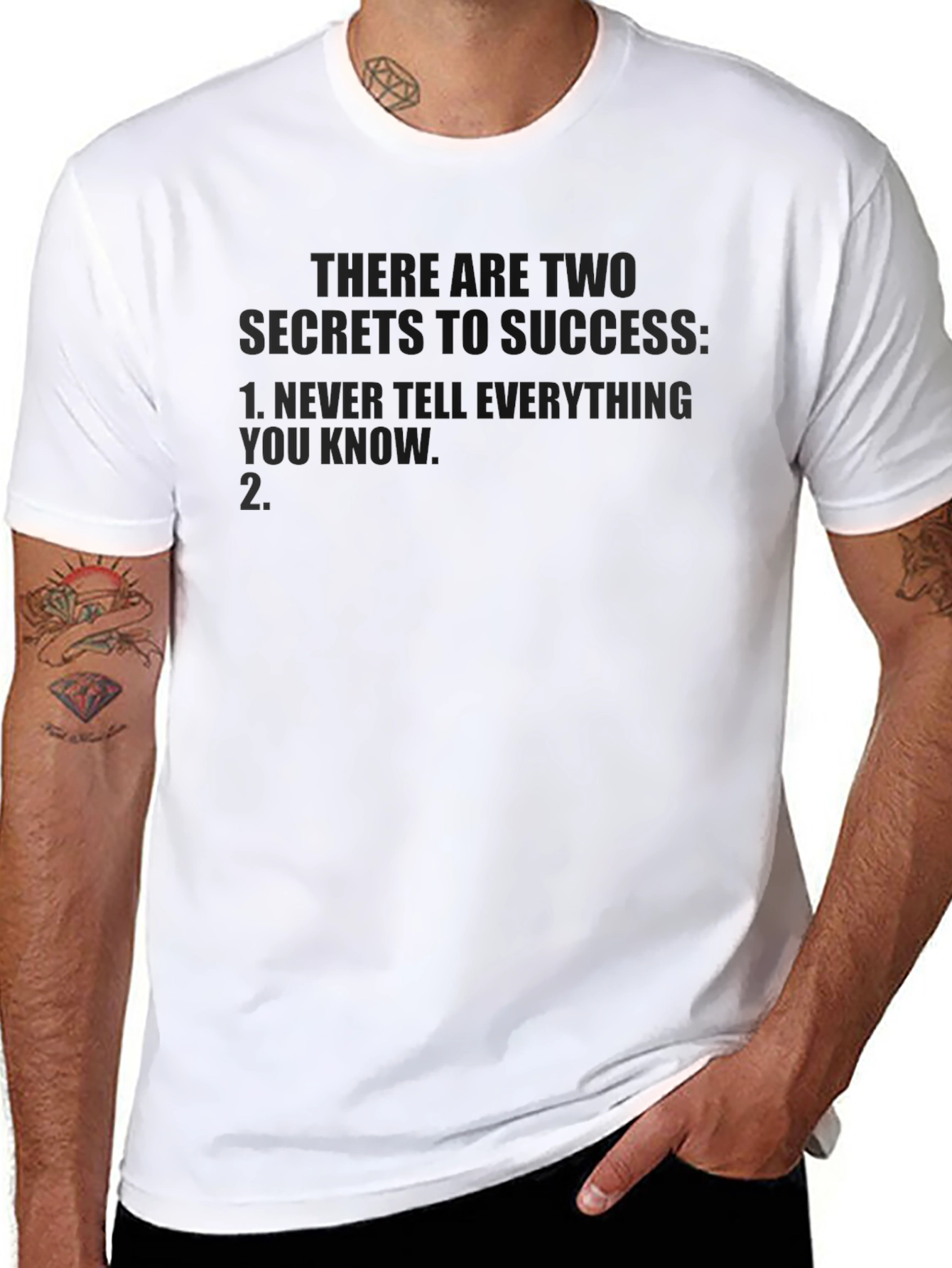 Black Secret to Success Tee: Never Tell All You Know - Humor T-Shirt view 8