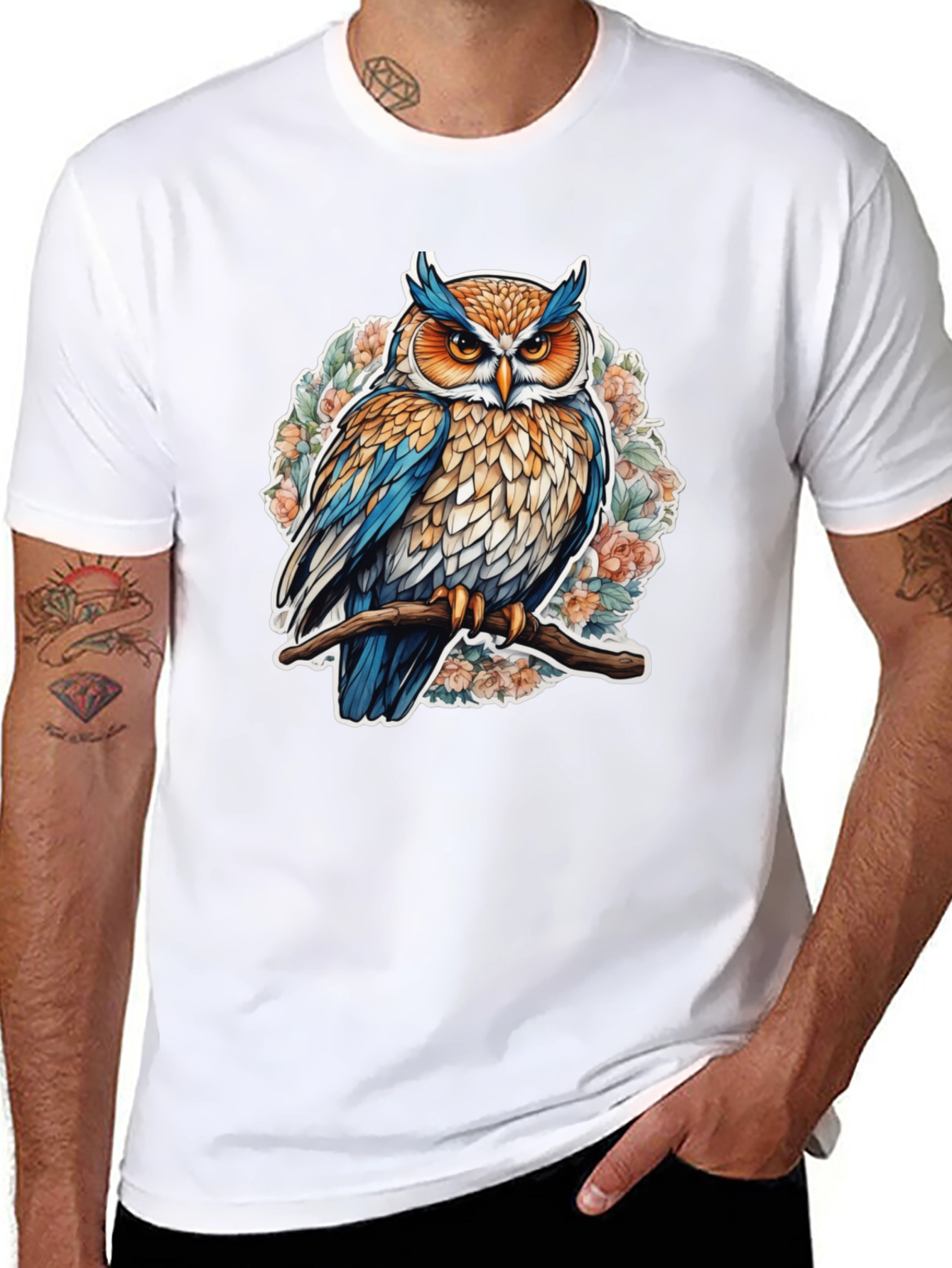 Black Owl Graphic Tee - Nature Inspired Design view 8