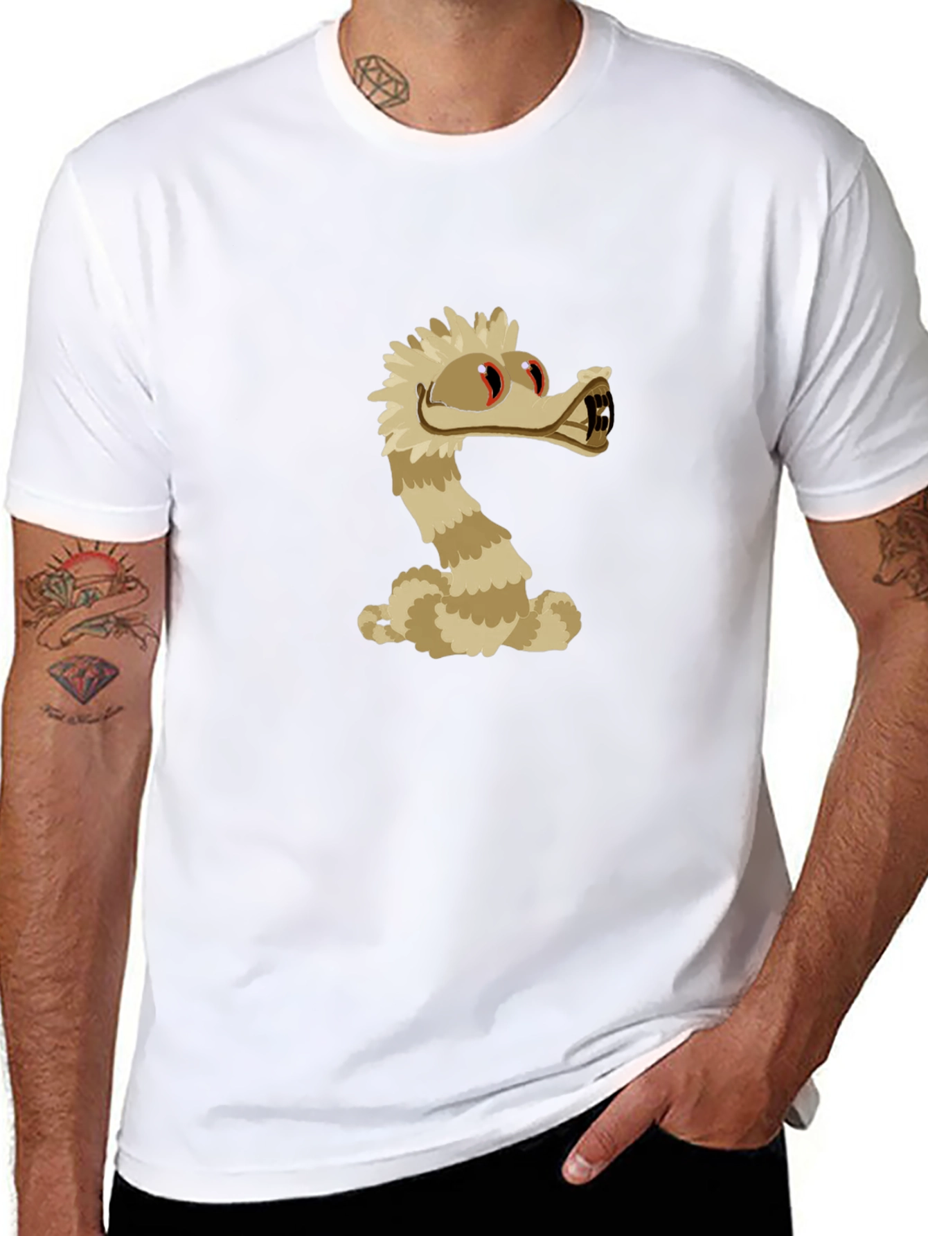 Black Cartoon Snake T-Shirt - Unique Graphic Tee view 8
