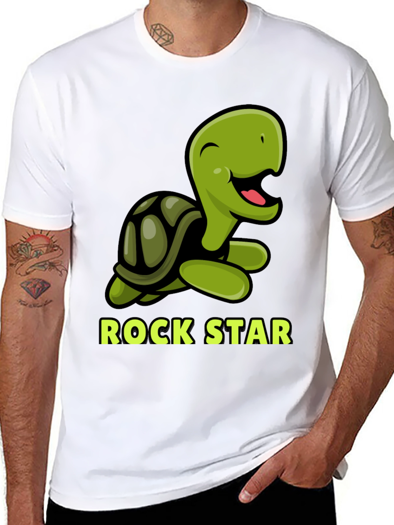 Black Rock Star Turtle Graphic T-Shirt view 8