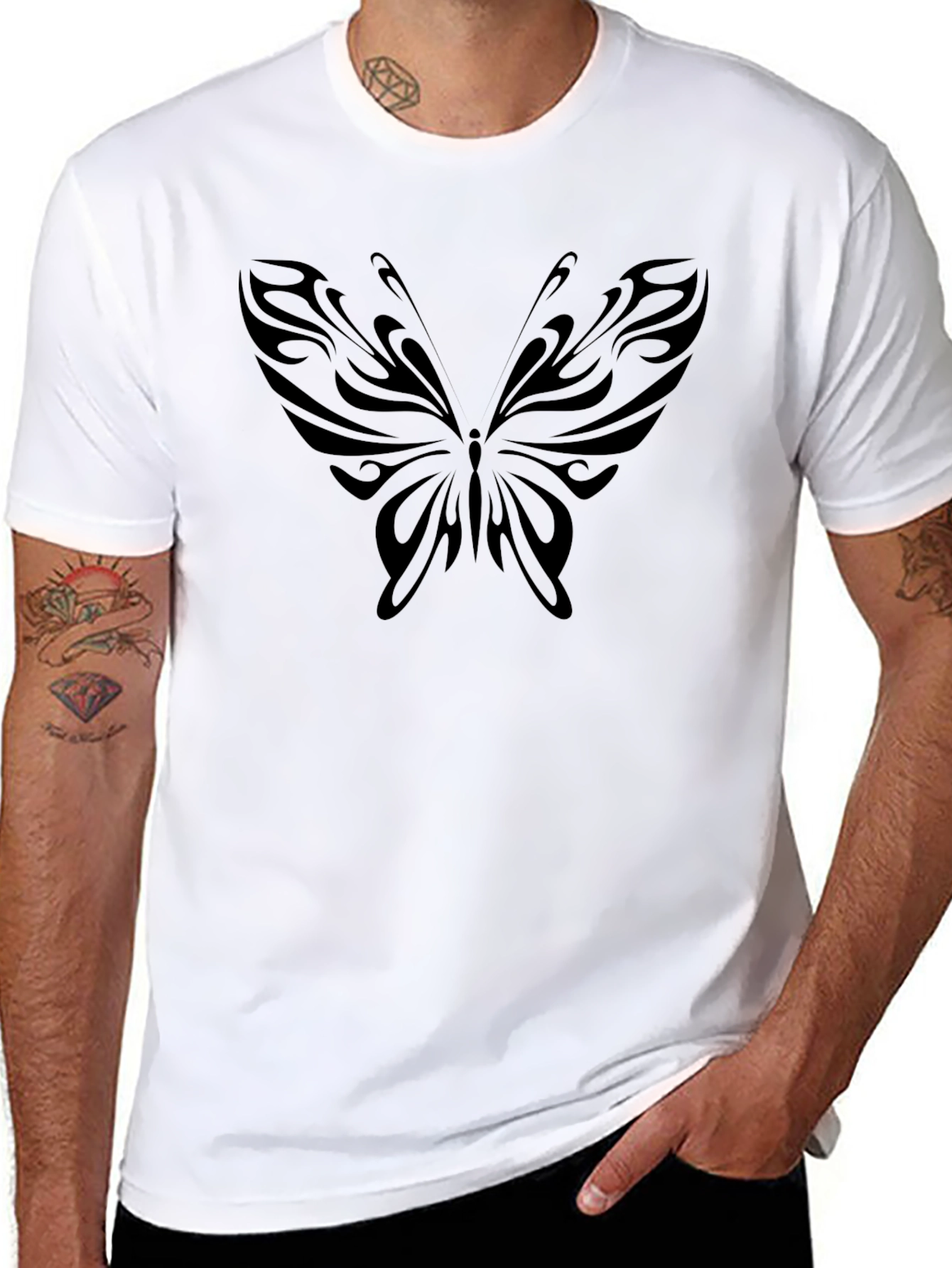 Black Black Butterfly Graphic T-Shirt view 8