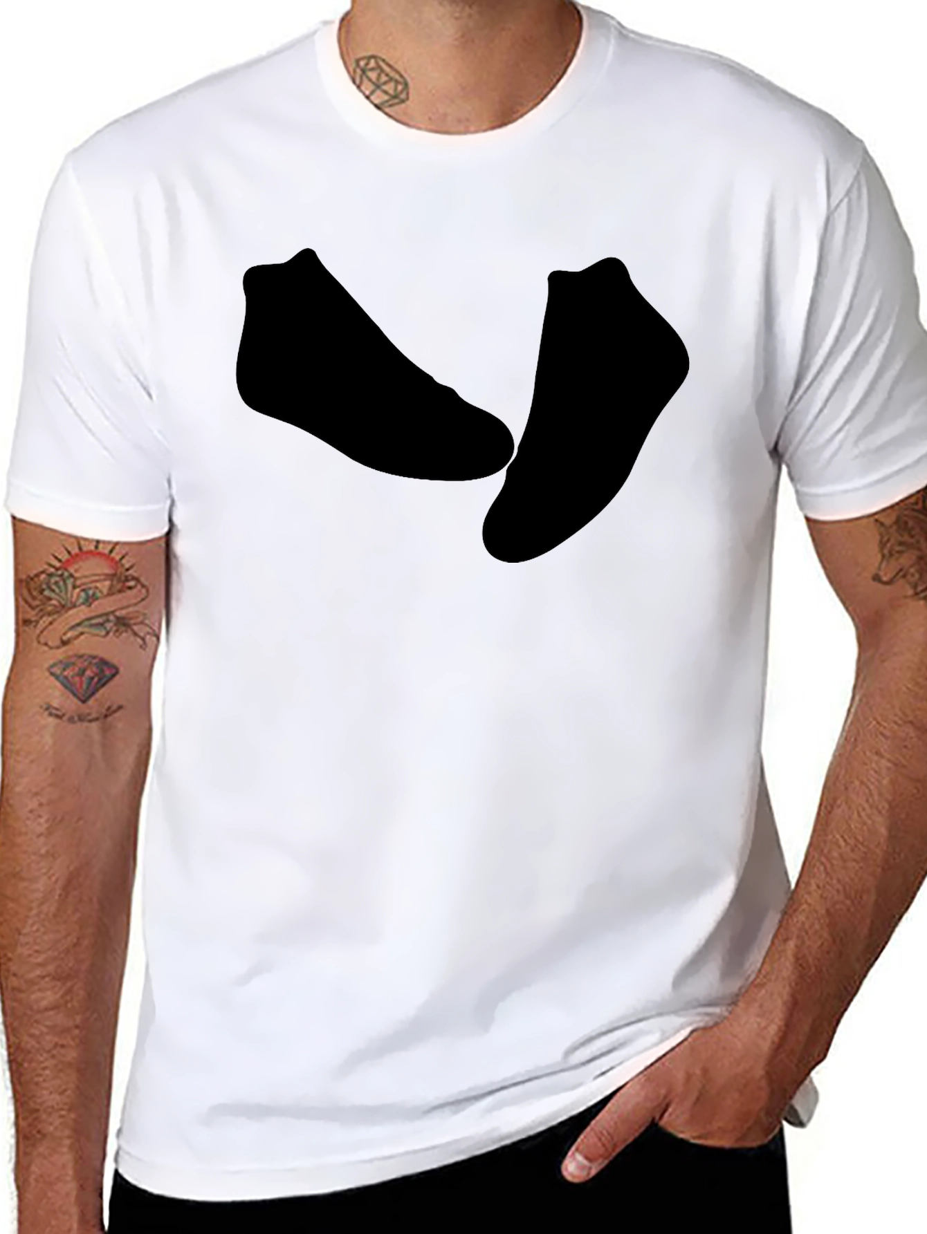 Black Socks Graphic Men's T-Shirt - Crew Neck, Short Sleeve view 8