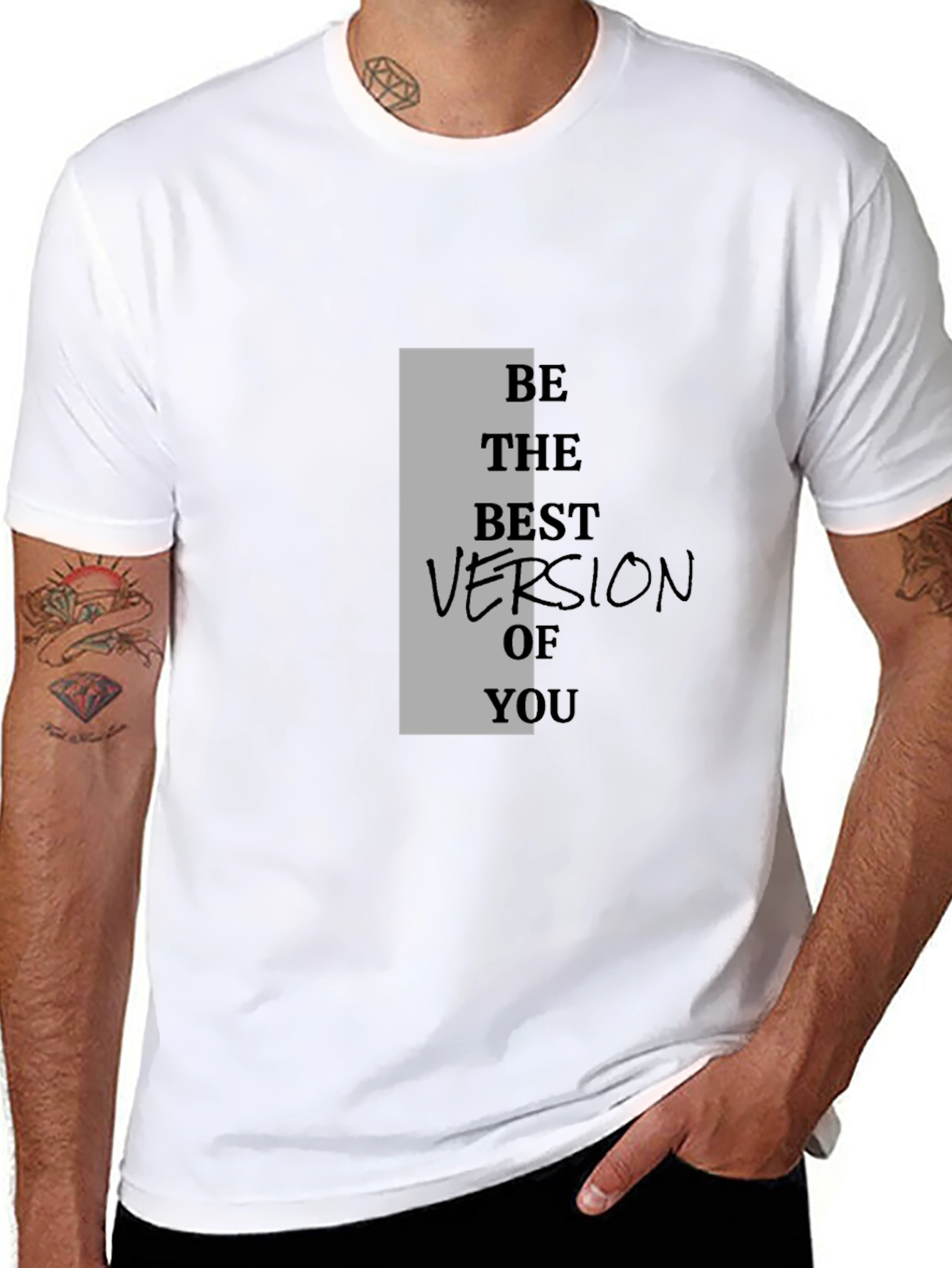 Black Motivational Black T-Shirt - Be The Best Version of You view 8