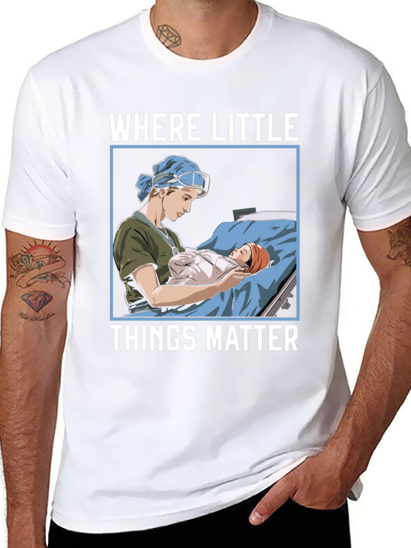 Black Where Little Things Matter Nurse T-Shirt view 8