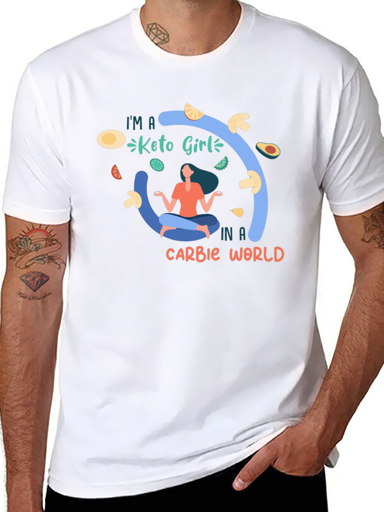 Black Keto Girl T-Shirt - Carb Conscious Design view 8