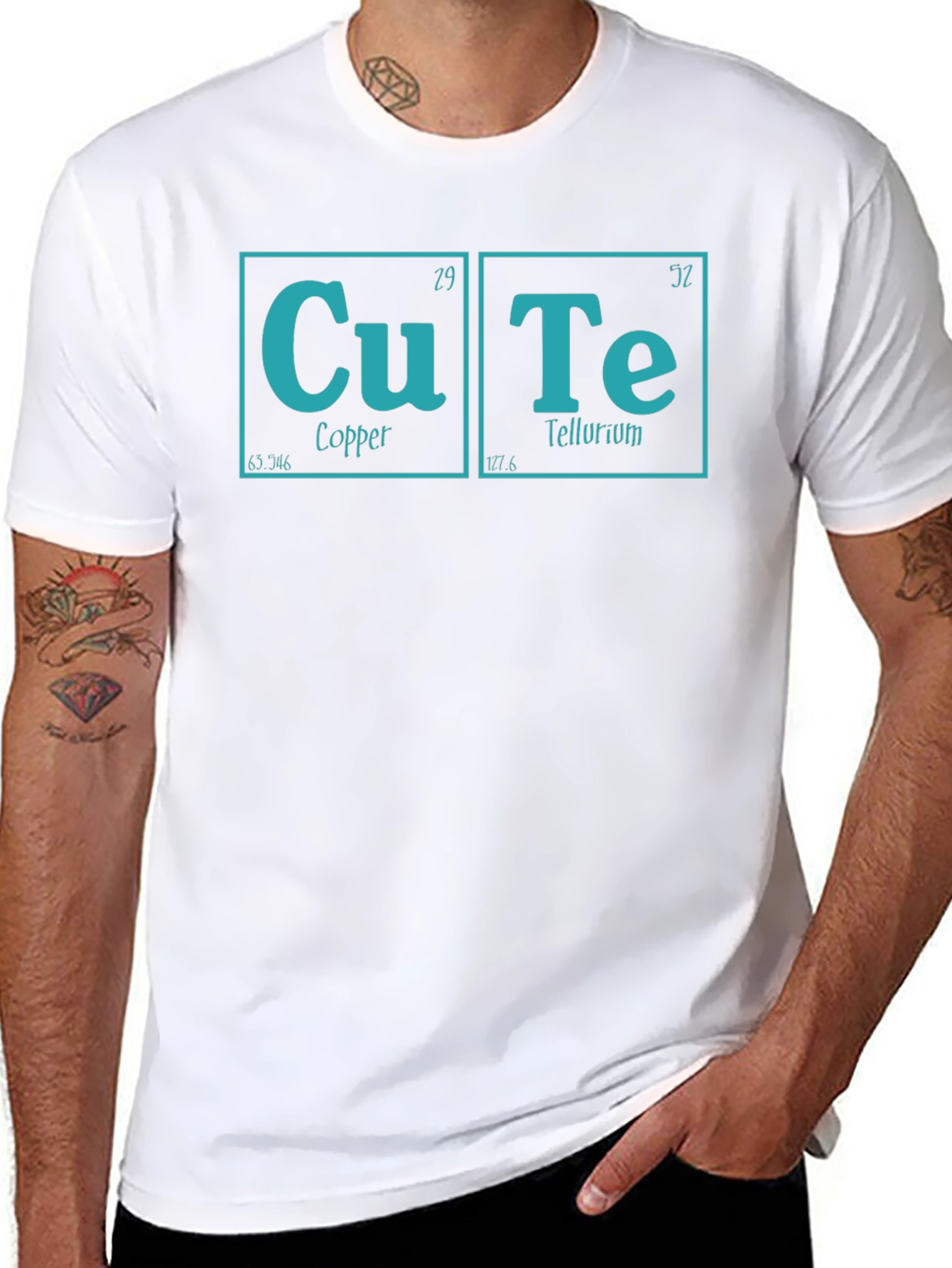 Black Cute Periodic Table T-Shirt - Chemistry Pun view 8