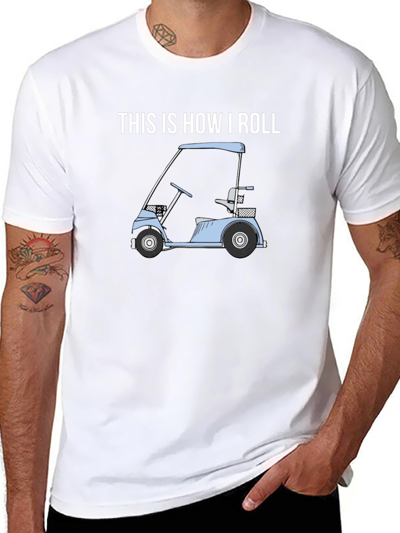 Black This Is How I Roll Golf Cart T-Shirt view 8