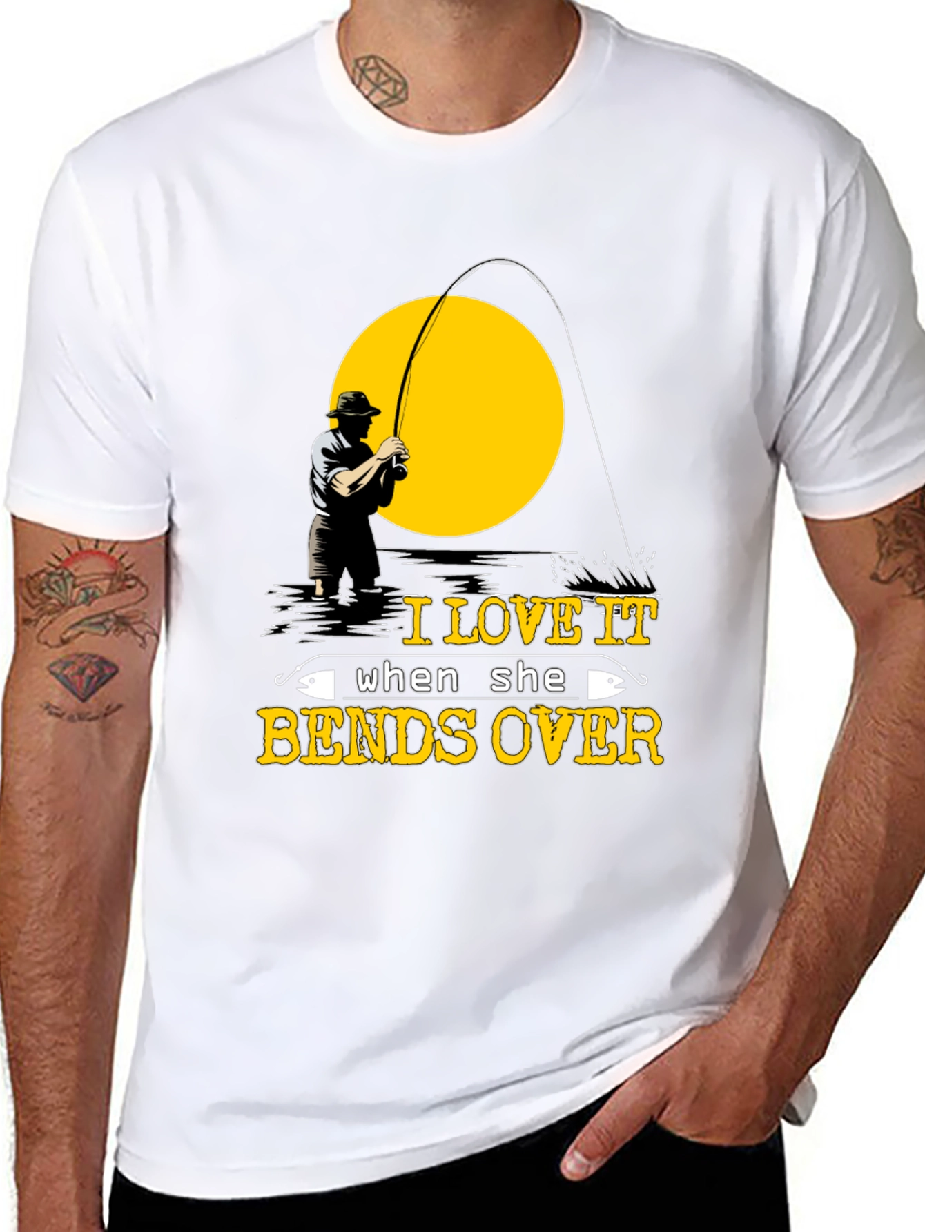 Black Fishing Humor T-Shirt view 8