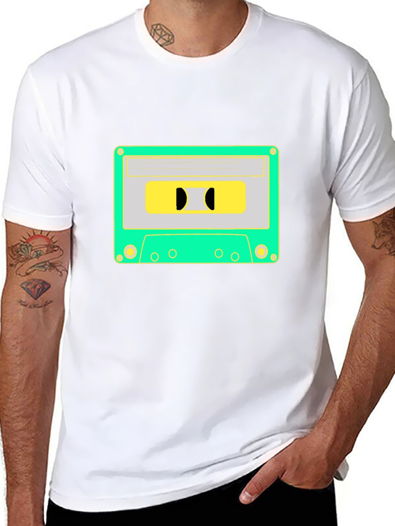 Black Retro Cassette Tape Graphic Tee - Black view 8