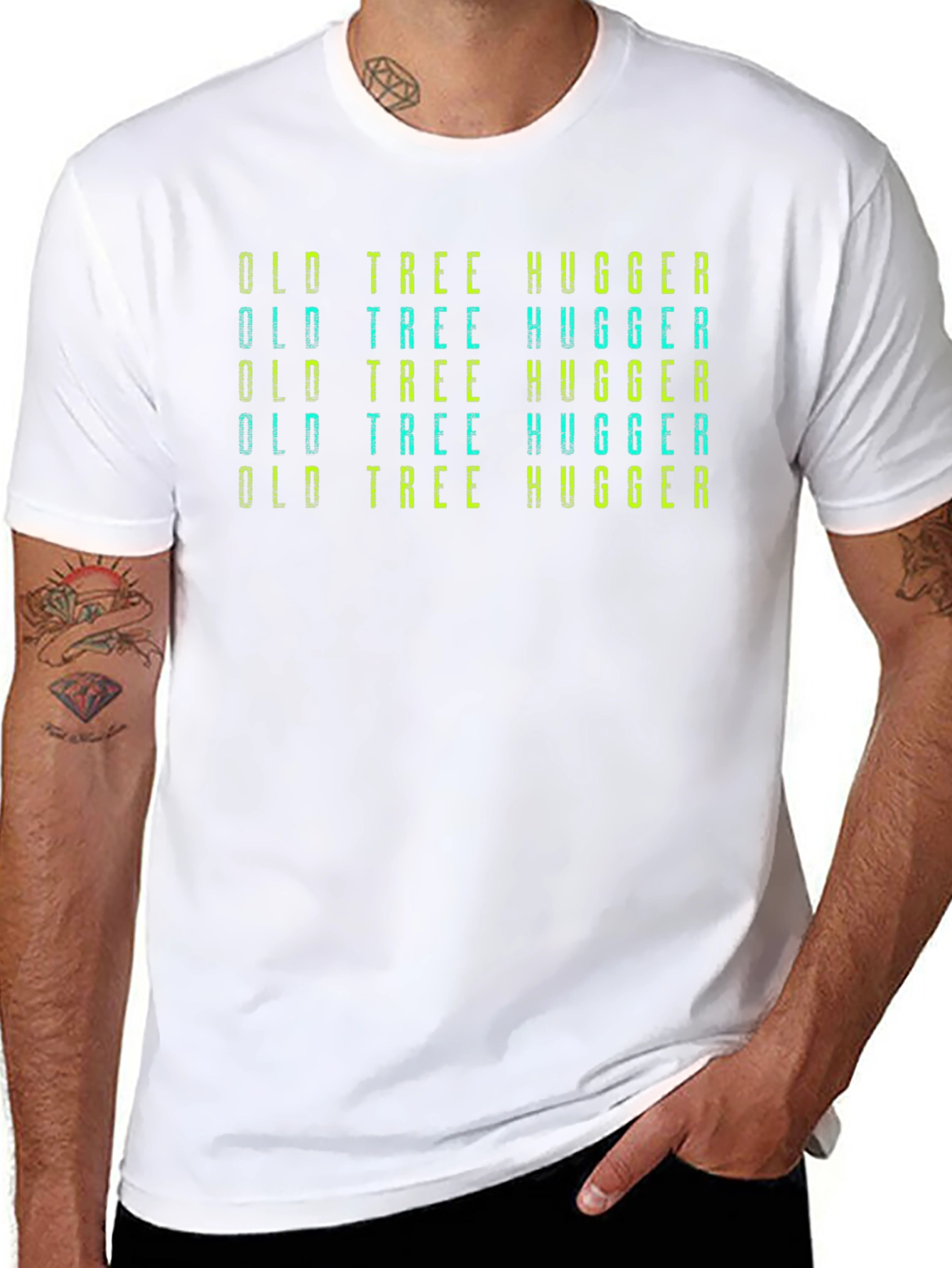 Black Old Tree Hugger Graphic T-Shirt - Nature Lover Tee view 8