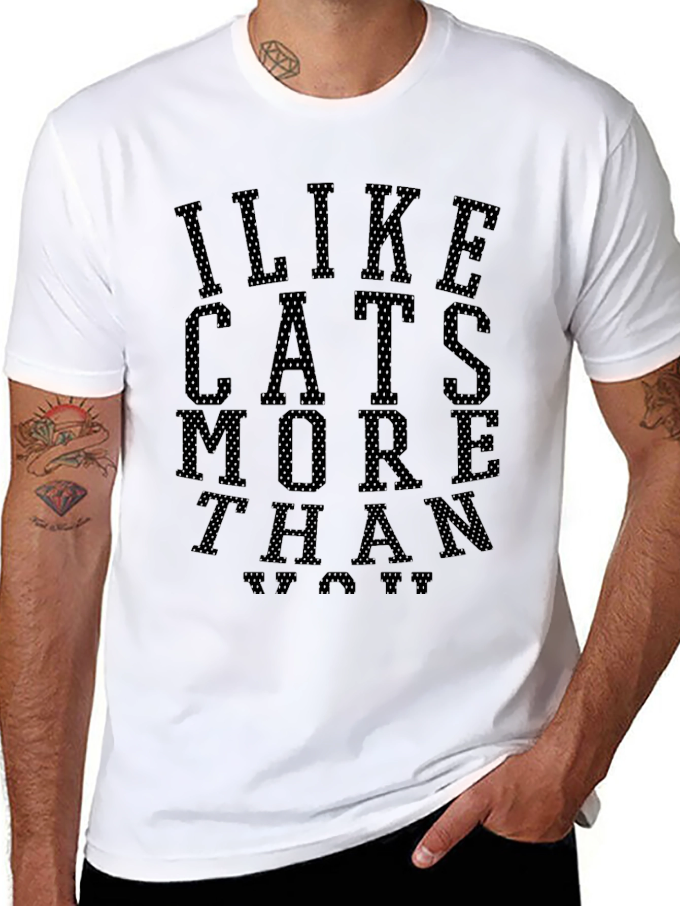 Black I Like Cats More Than People Graphic Tee view 8