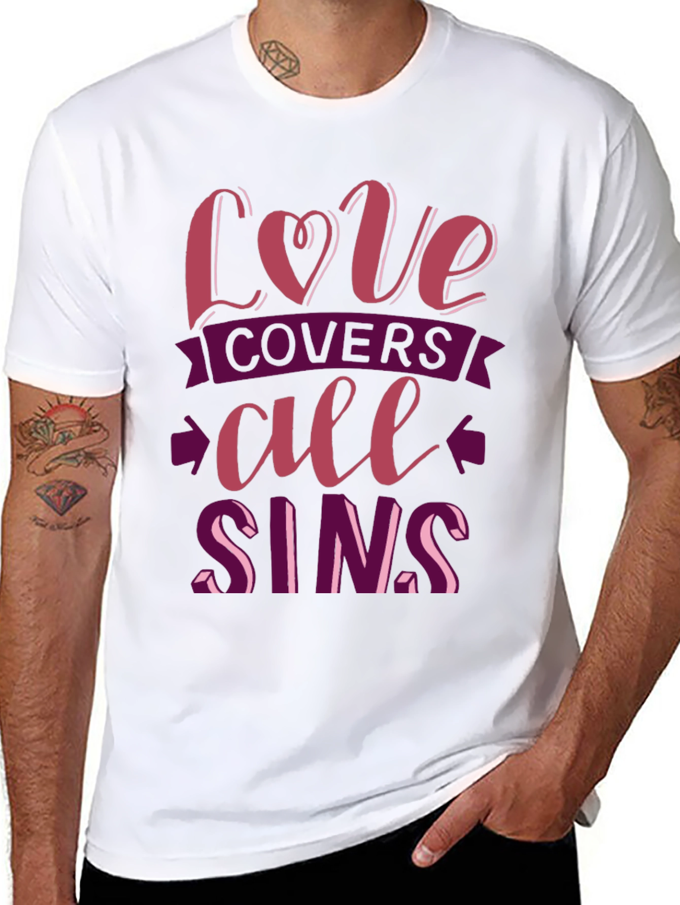 Black Love Covers All Sins Graphic T-Shirt view 8