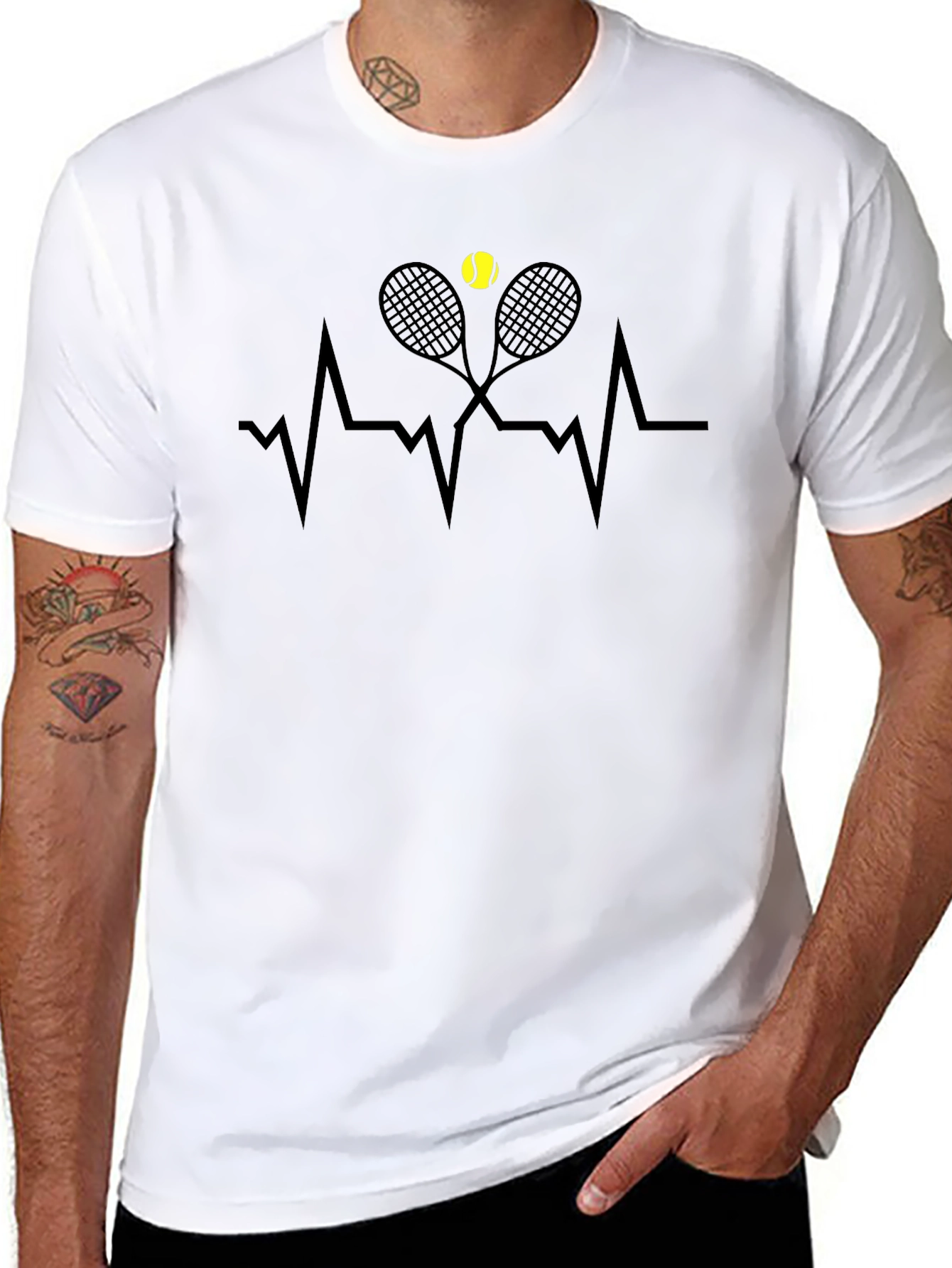 Black Tennis Heartbeat T-Shirt view 8