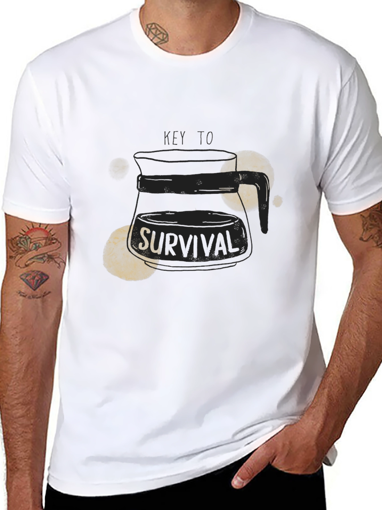 Black Coffee Key To Survival Graphic Tee view 8