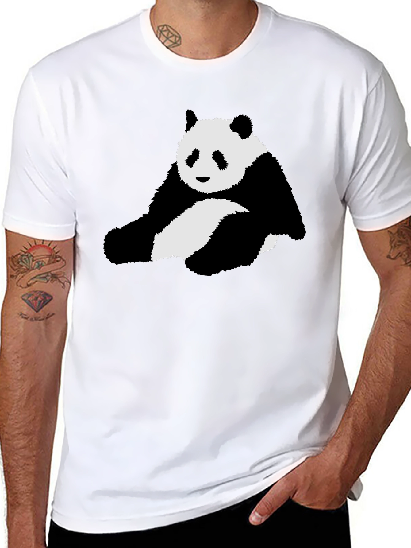 Black Panda Graphic Black T-Shirt view 8