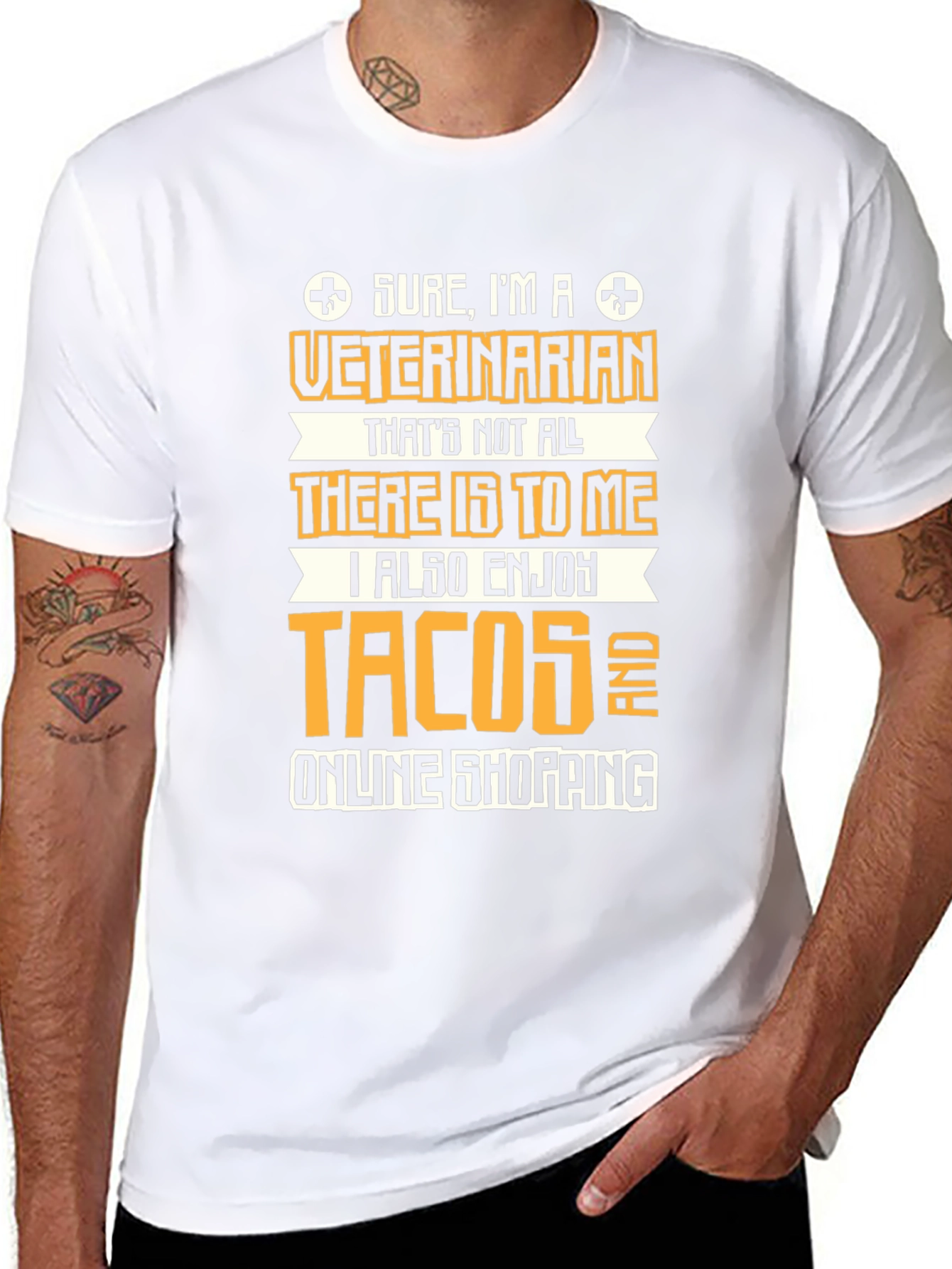 Black Veterinarian Tacos & Online Shopping T-Shirt view 8