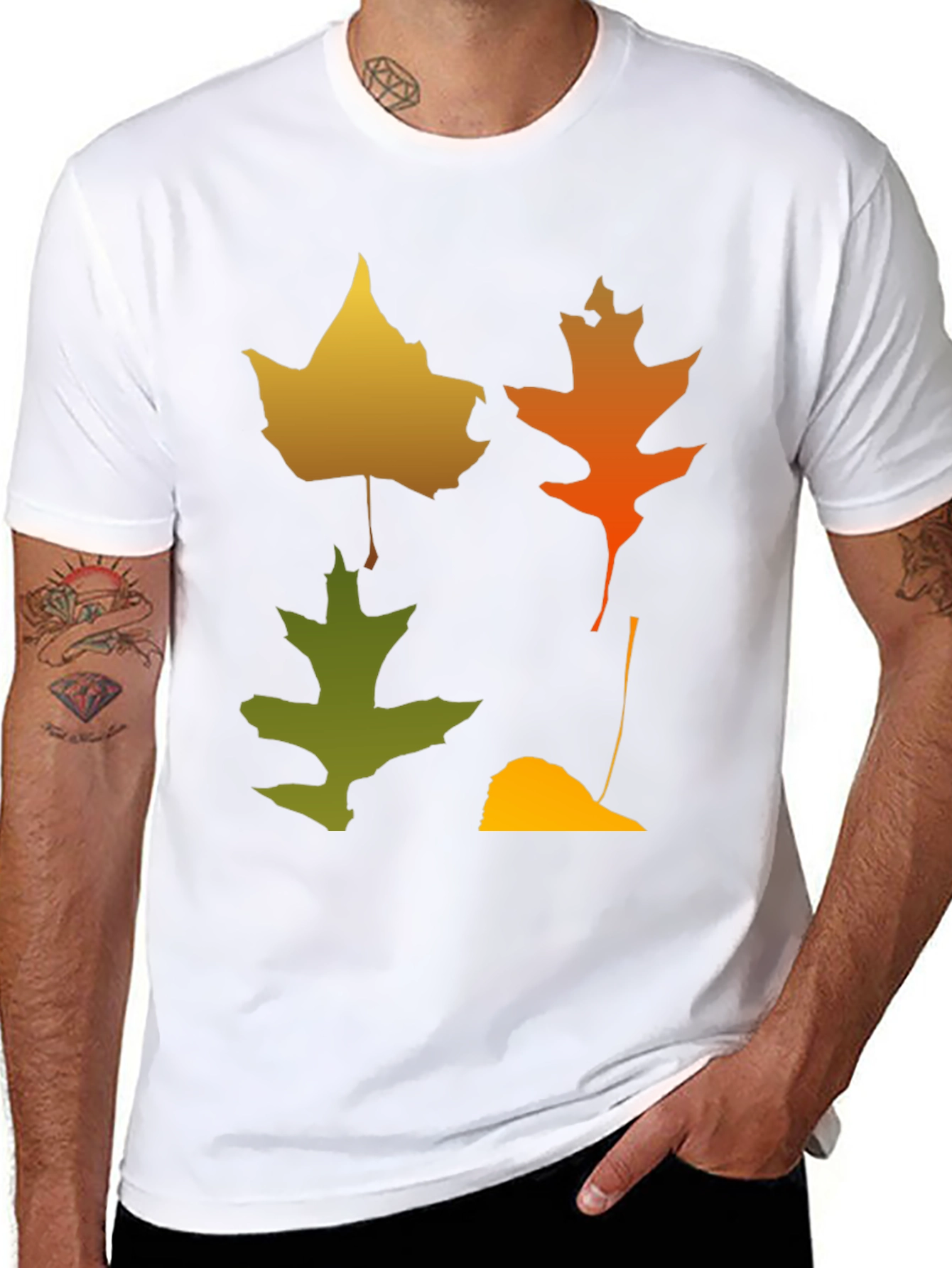 Black Fall Leaves Graphic Tee - Autumn Style Shirt view 8