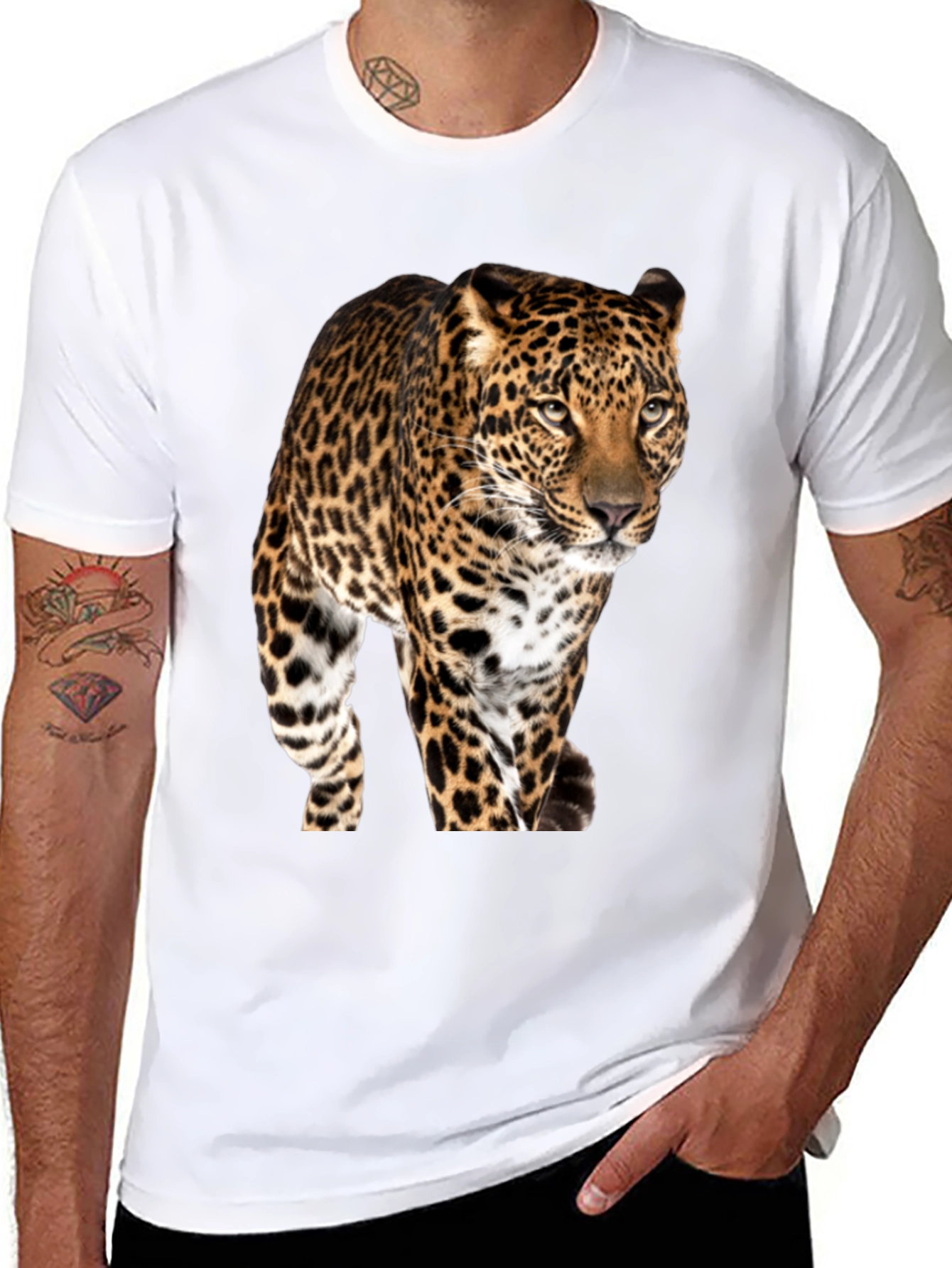 Black Jaguar Graphic Print Black T-Shirt view 8