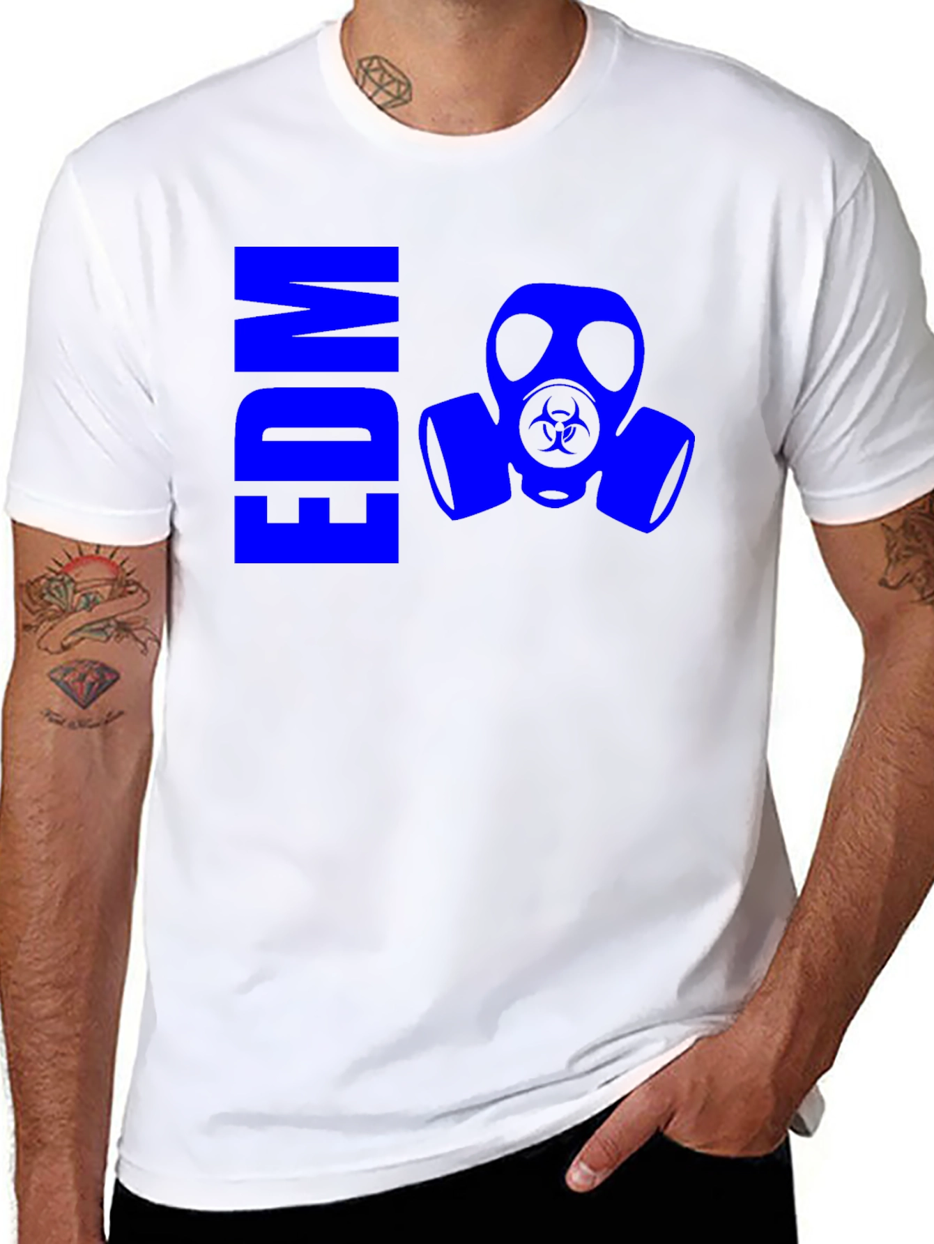 EDM Gas Mask Graphic Tee - Cool Black T-Shirt - 8