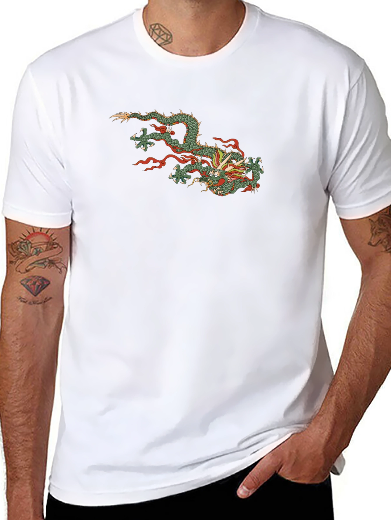 Black Black Dragon Graphic Tee - Stylish Casual Wear view 8