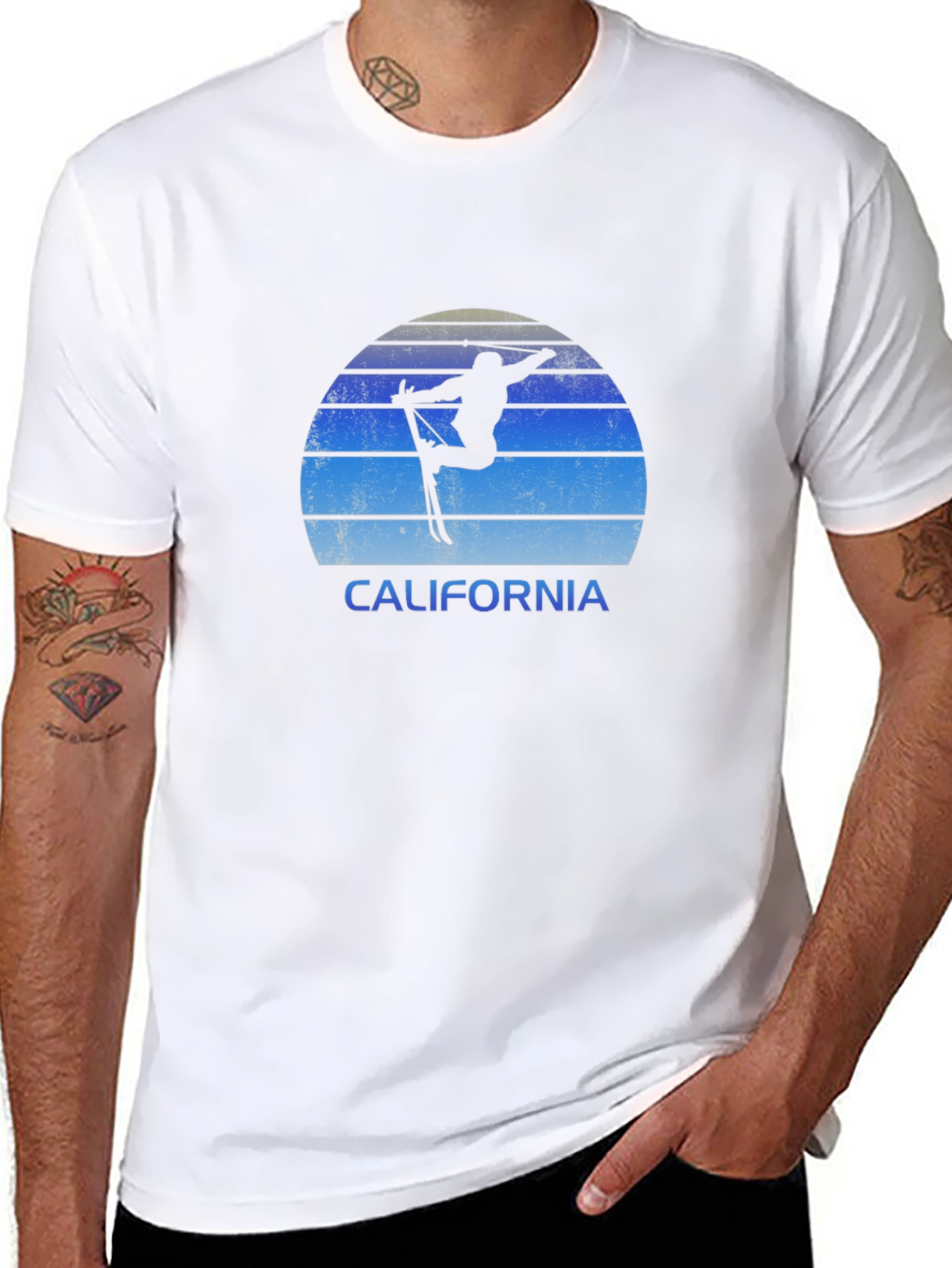 Black California Ski Sunset T-Shirt view 8