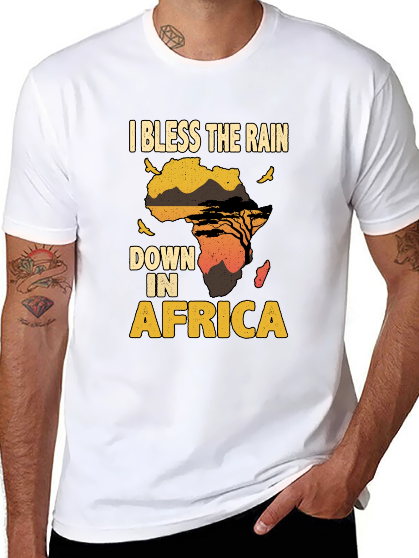 Black Bless The Rain In Africa Graphic T-Shirt view 8
