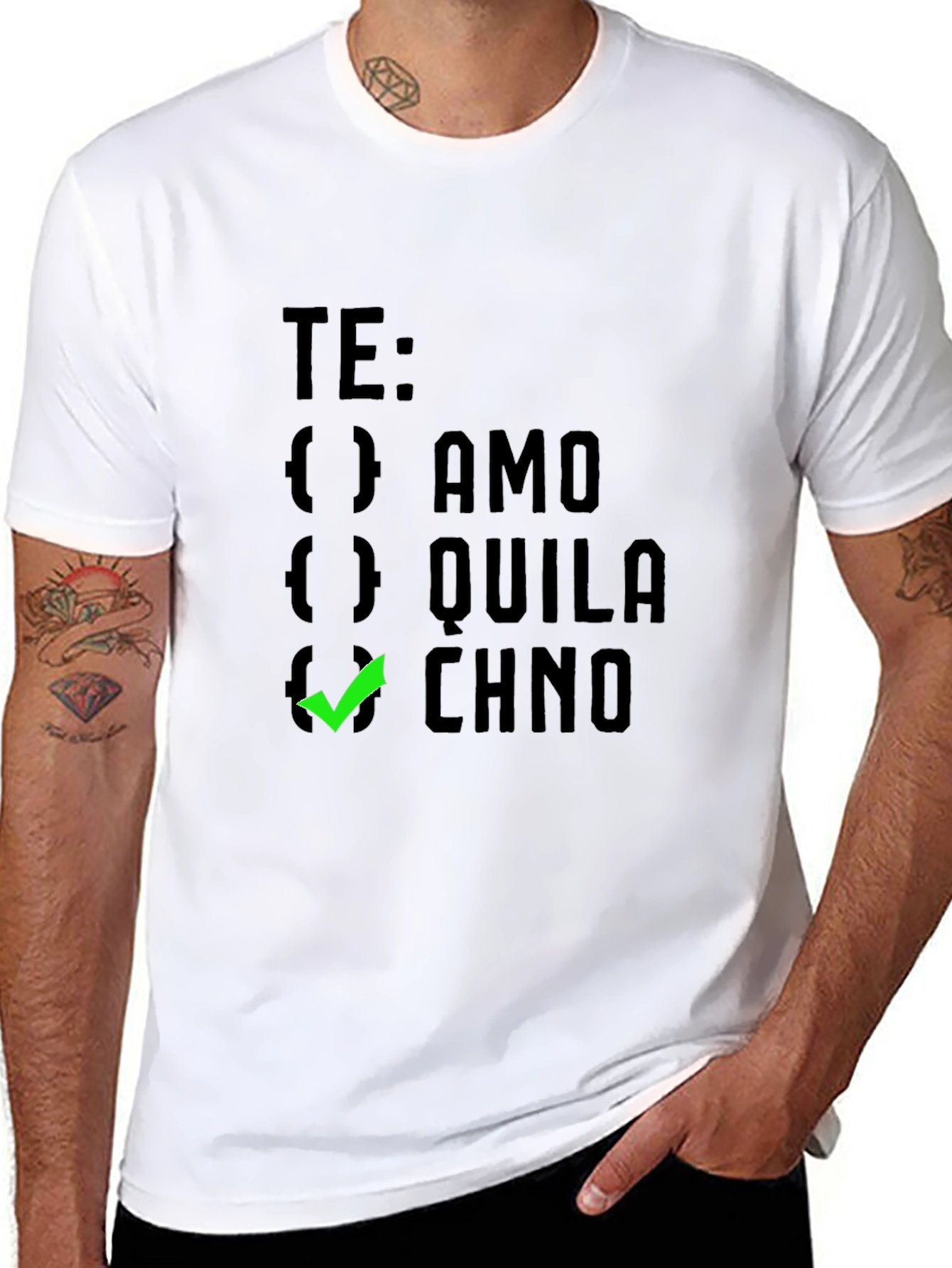 Black Te Amo Chino Graphic Tee - Black view 8
