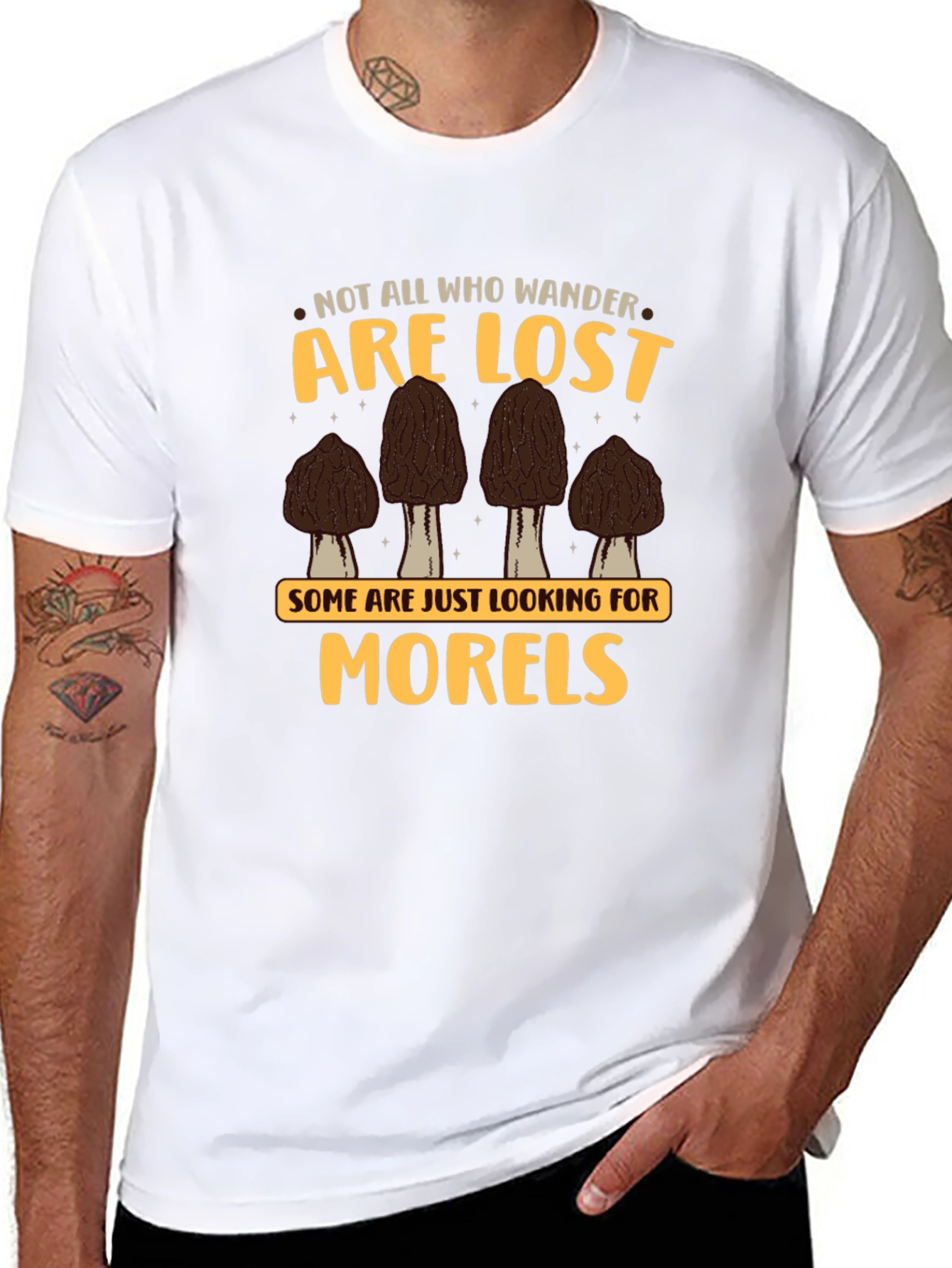 Black Morels T-Shirt - Not All Who Wander Are Lost view 8