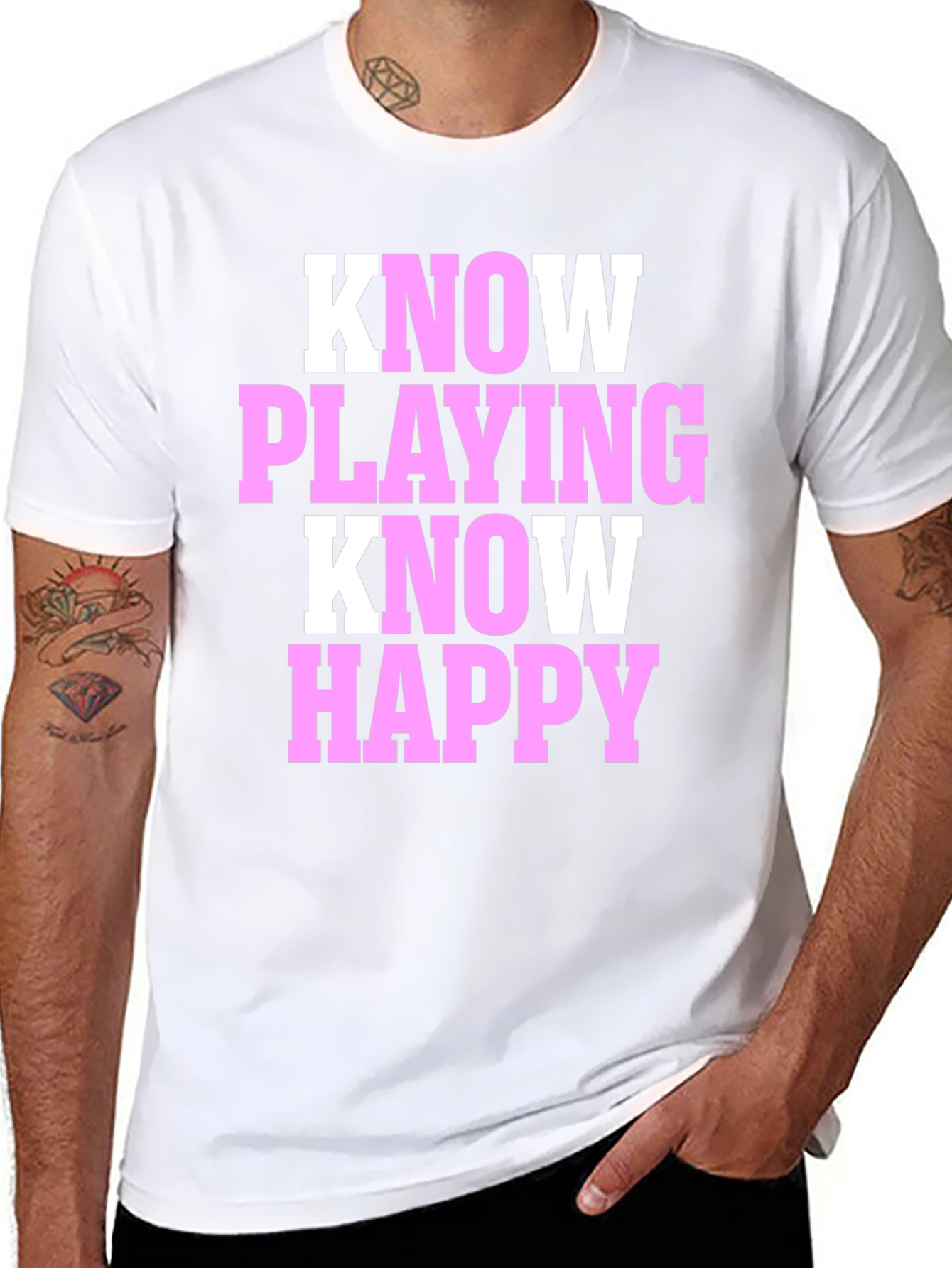 Black Know Playing Know Happy Black T-Shirt view 8