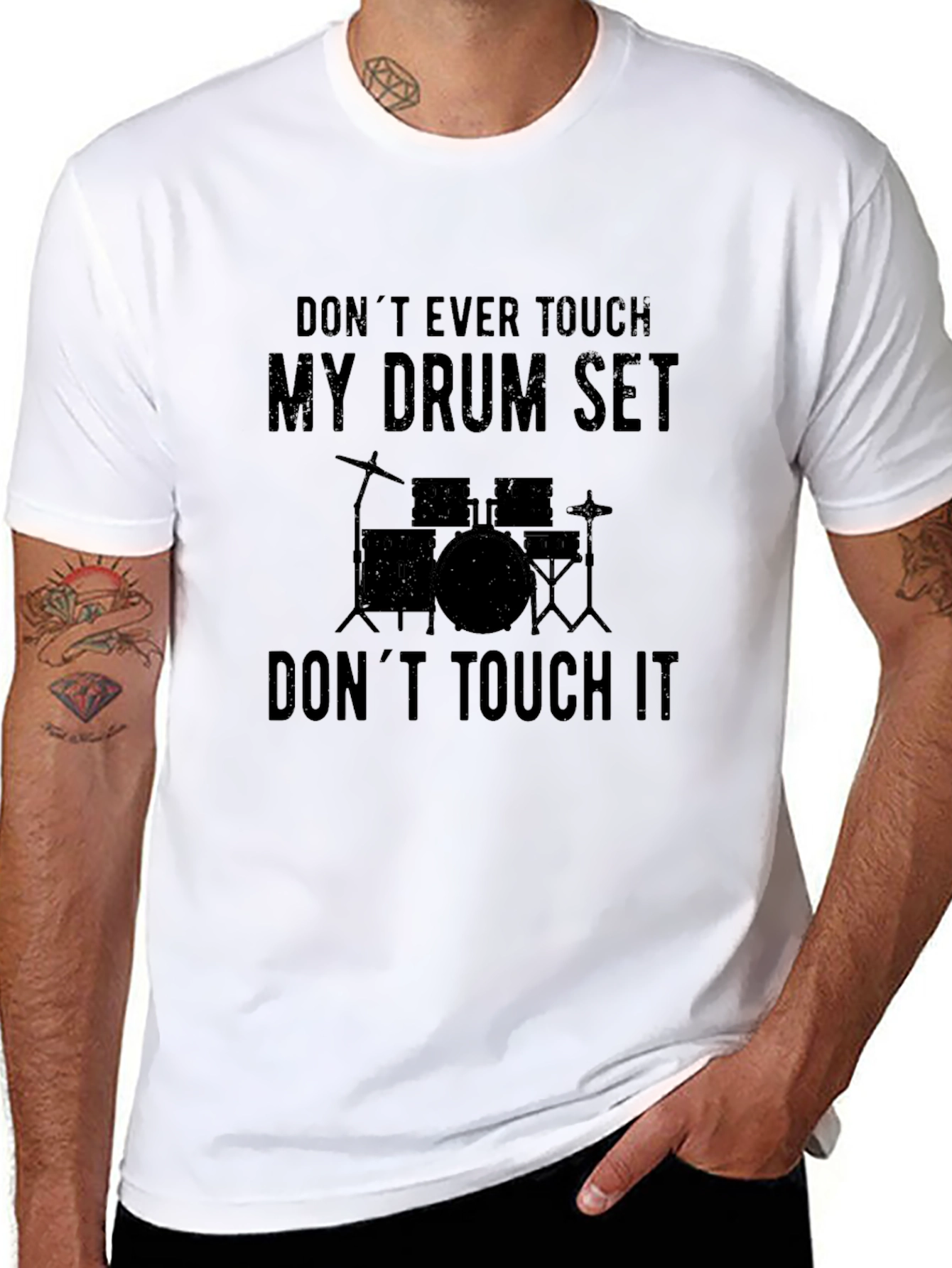 Black My Drum Set T-Shirt - Musician Humor Tee view 8
