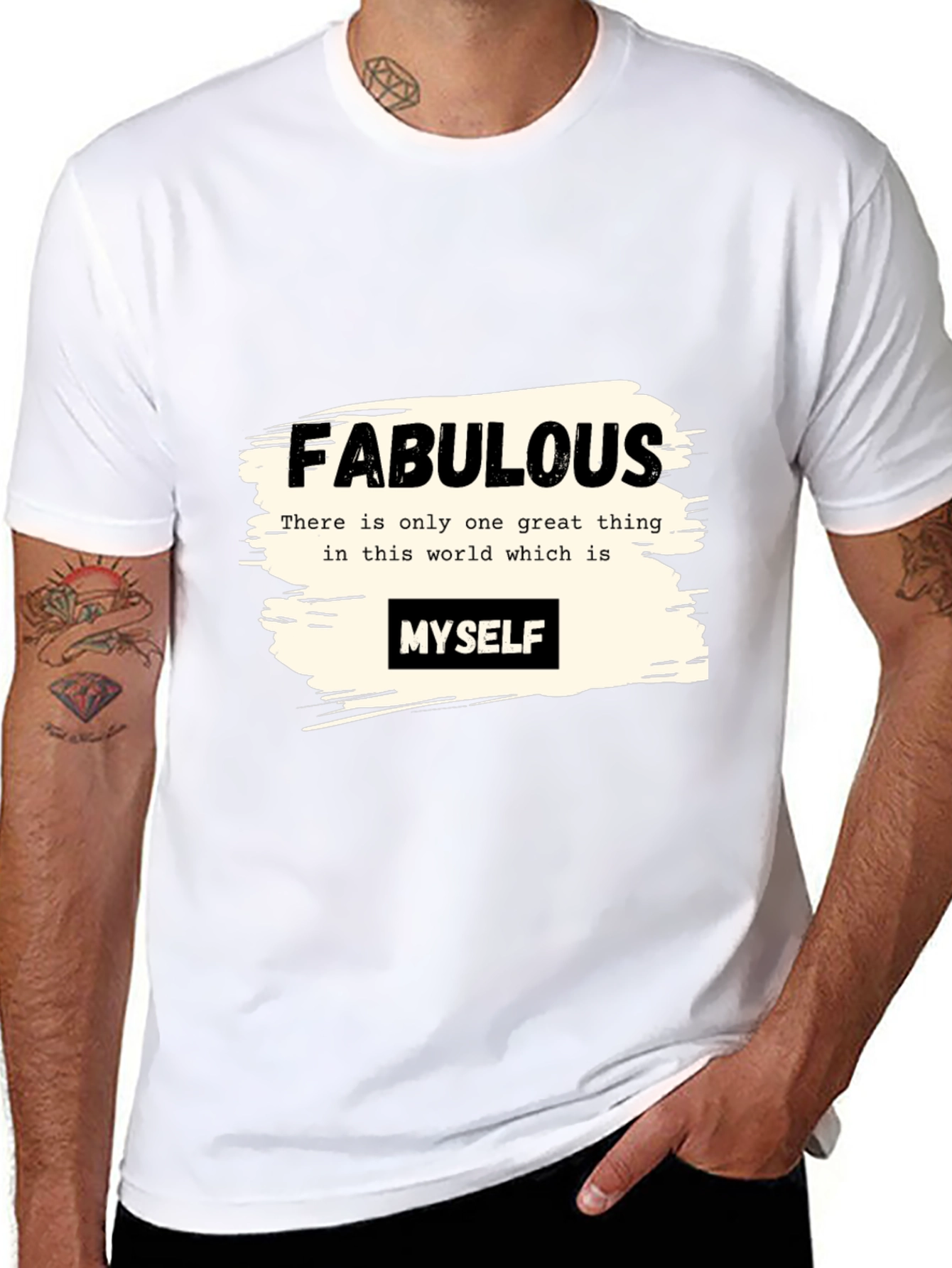 Black Fabulous Myself Graphic Tee - Black Unisex T-Shirt view 8