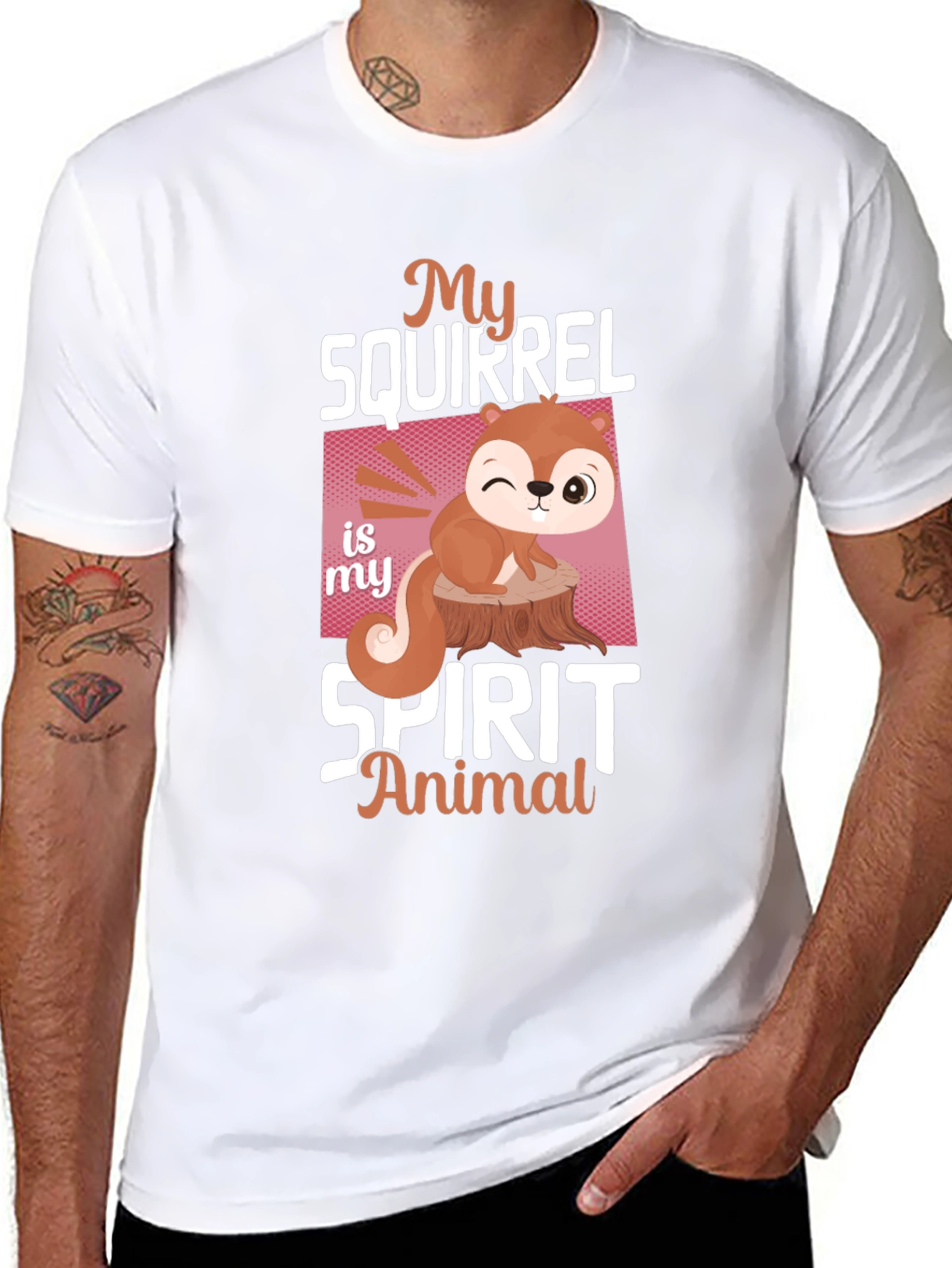 Black My Squirrel Is My Spirit Animal T-Shirt view 8