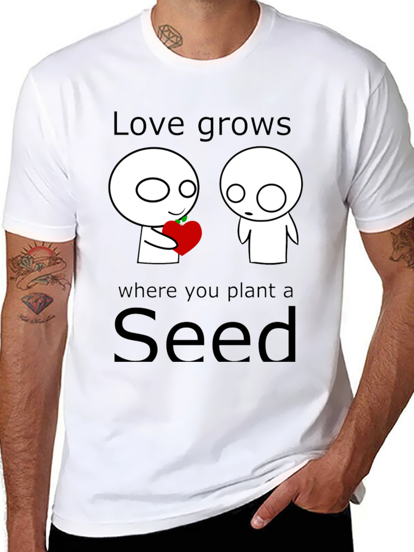Black Love Grows Seed T-Shirt - Unique Graphic Tee view 8
