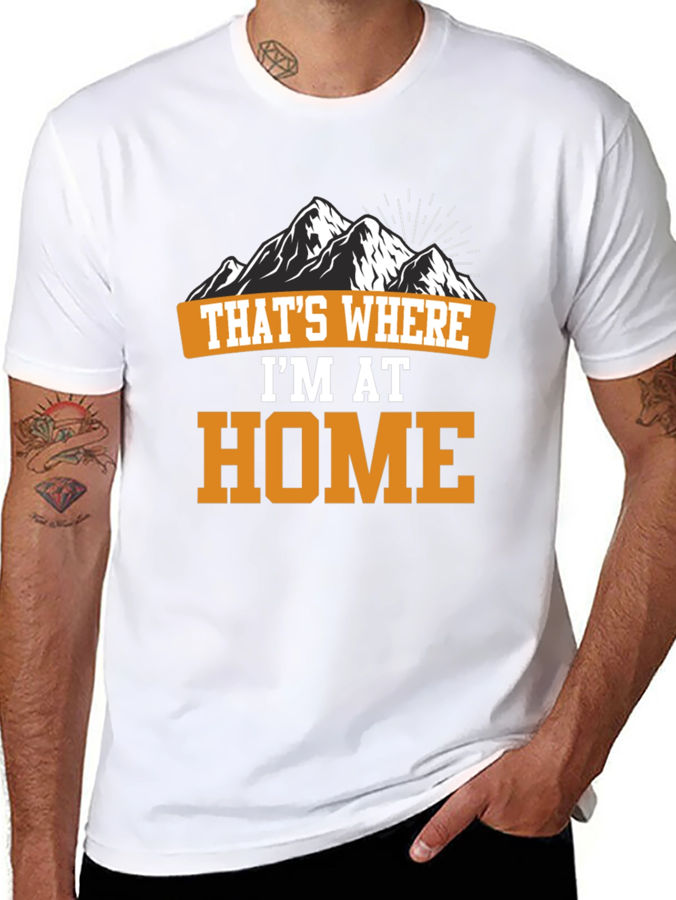 Black That's Where I'm At Home Mountain T-Shirt view 8