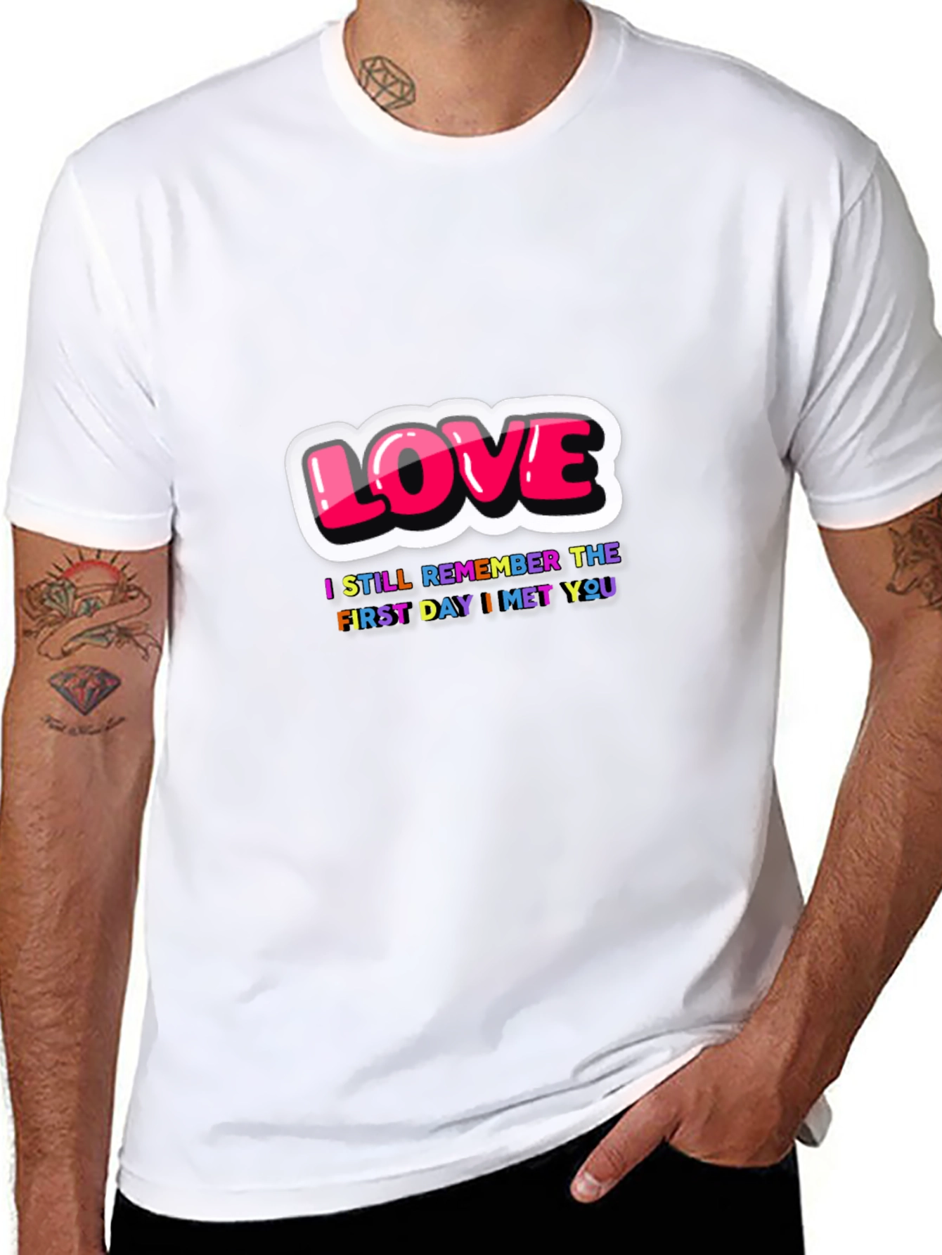 Black Love First Day I Met You Black Graphic Tee view 8