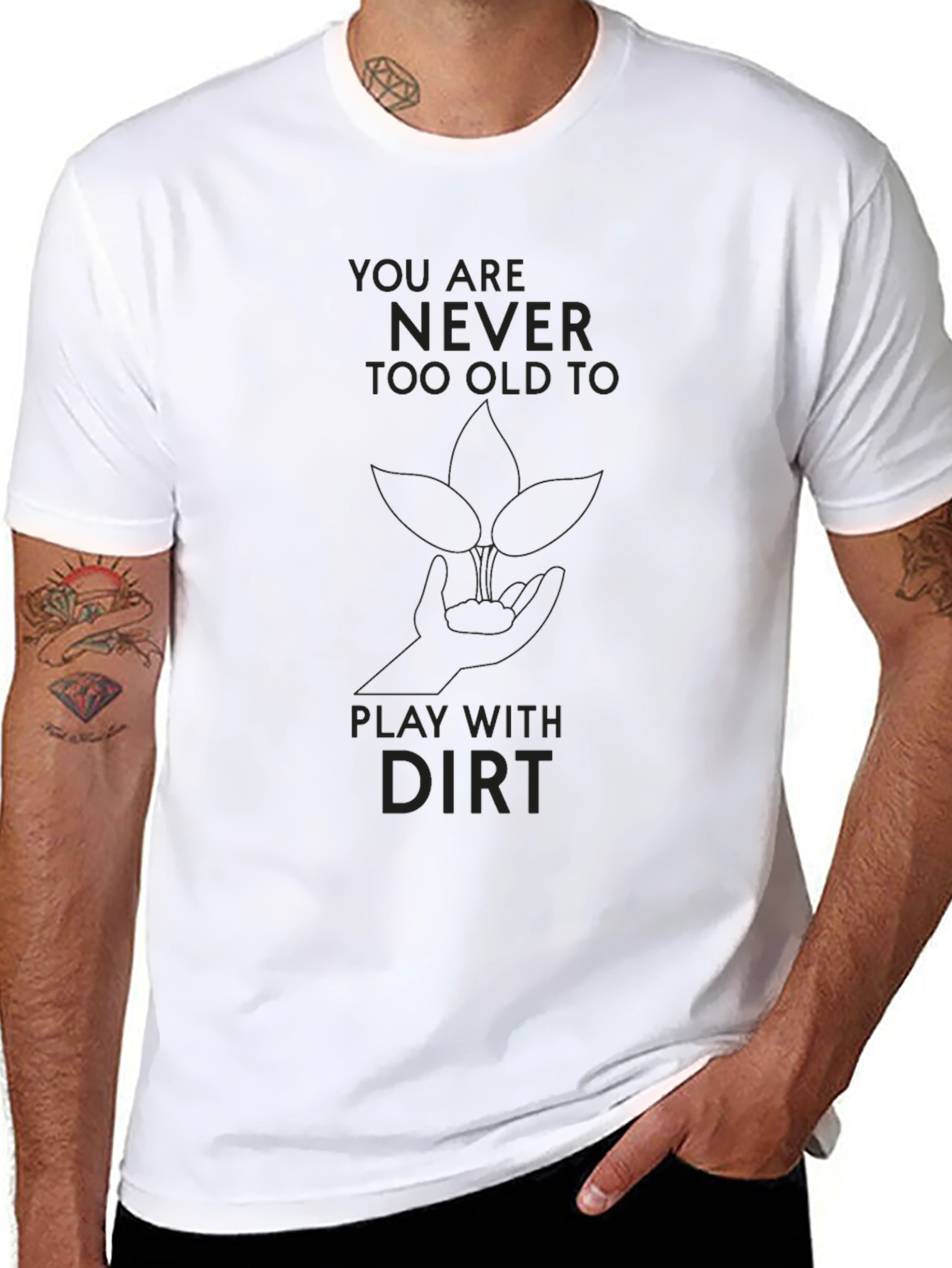 Black Never Too Old To Play with Dirt T-Shirt view 8