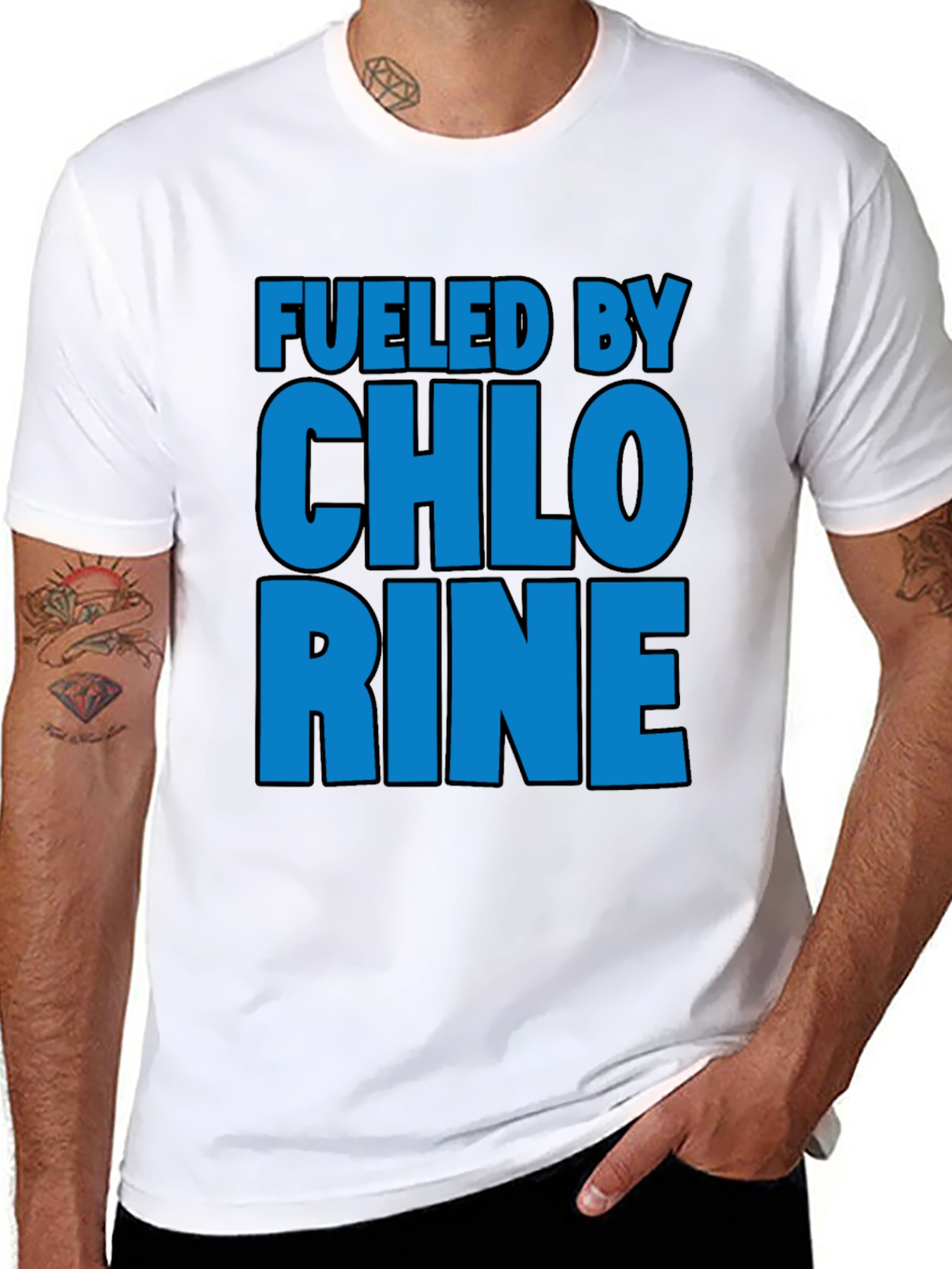 Fueled by Chlorine T-Shirt, Swim Team Apparel - 8