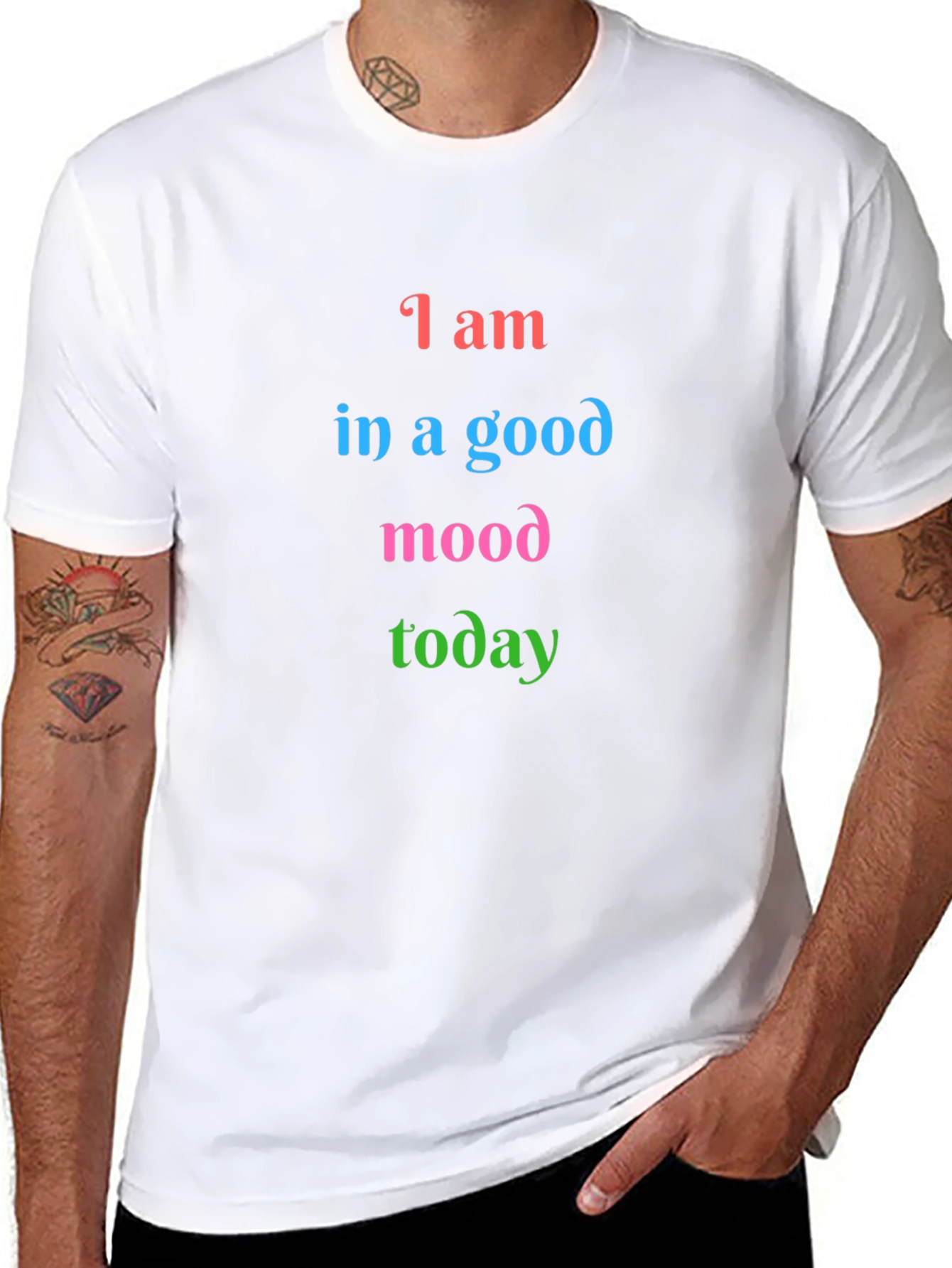 Black Good Mood Graphic Tee - Soft Cotton Blend view 8
