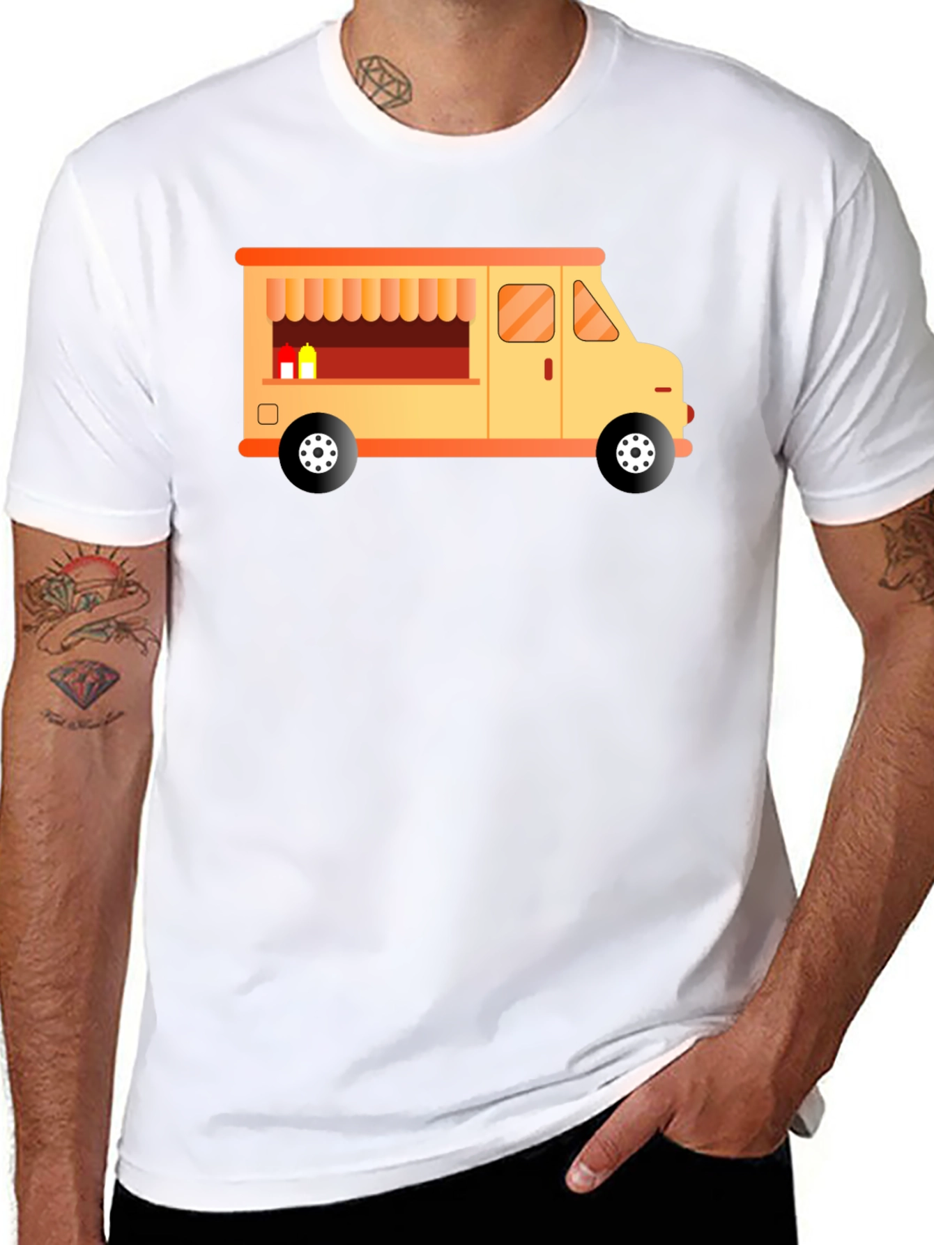 Black Food Truck Graphic Tee - Black view 8