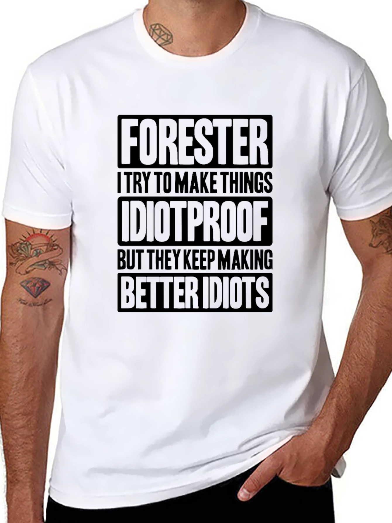 Black Forester Idiotproof Novelty Graphic T-Shirt view 8