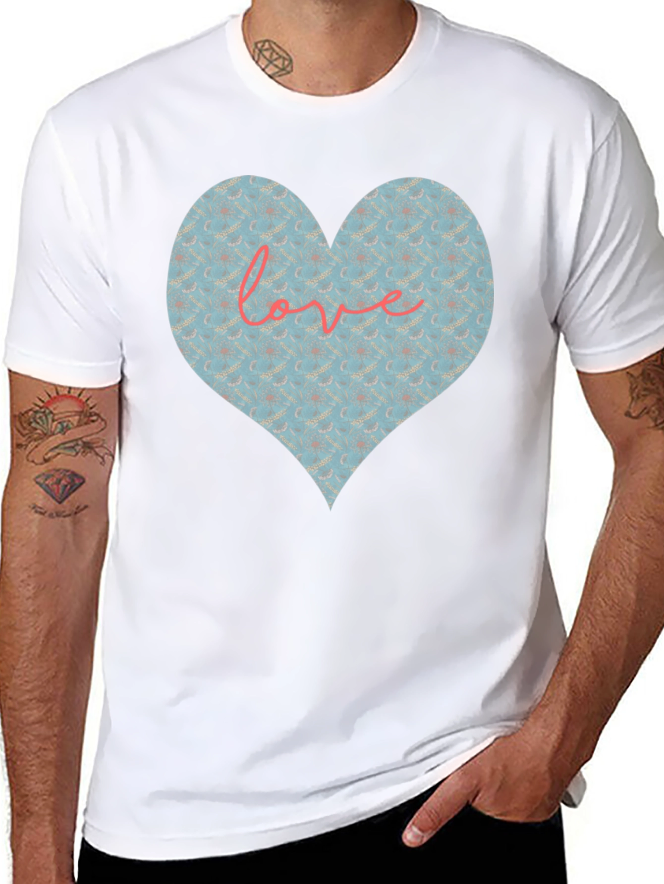 Black Heart Love Graphic Black T-Shirt view 8