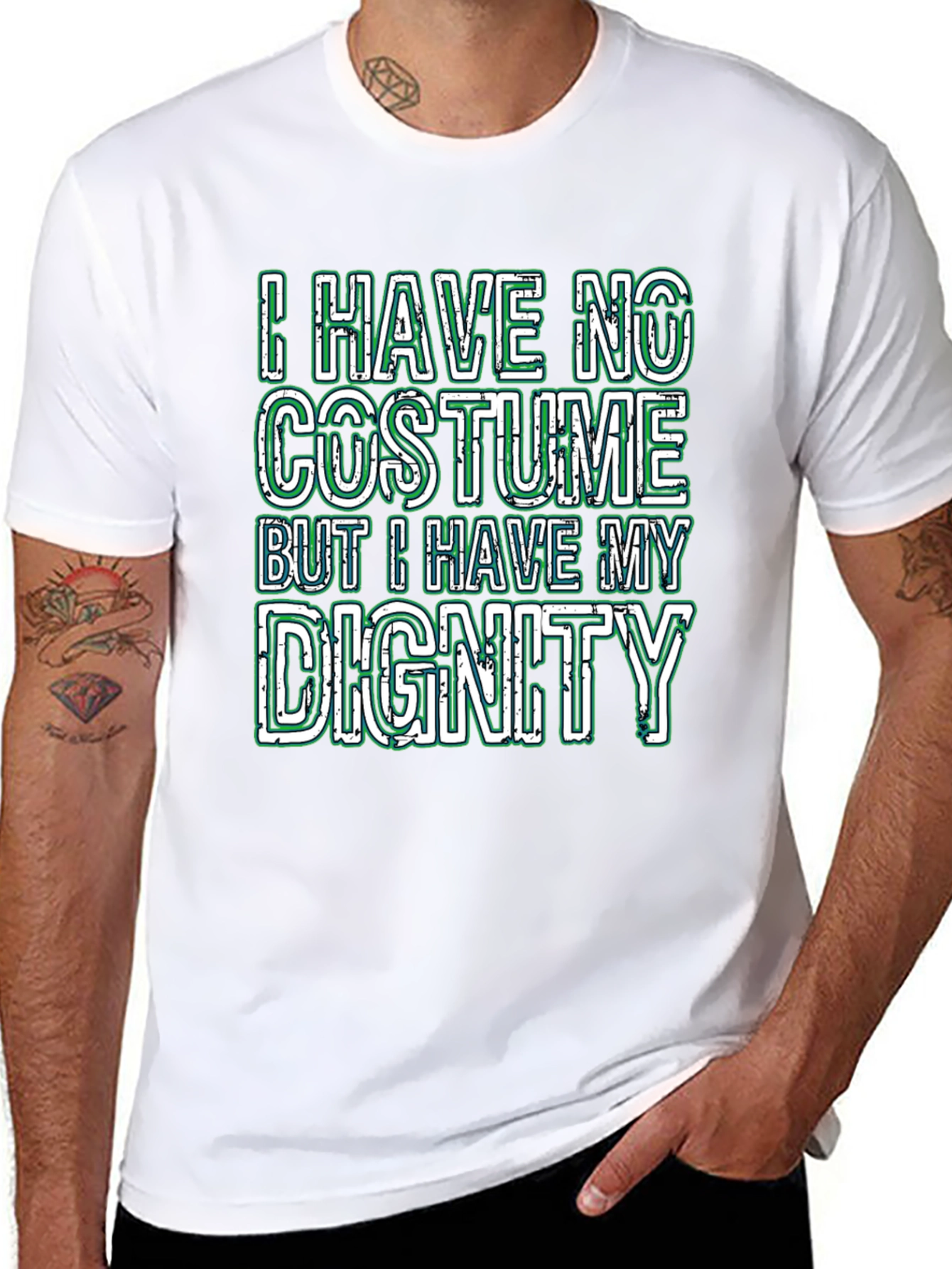 Black Funny "I Have No Costume" Graphic T-Shirt view 8