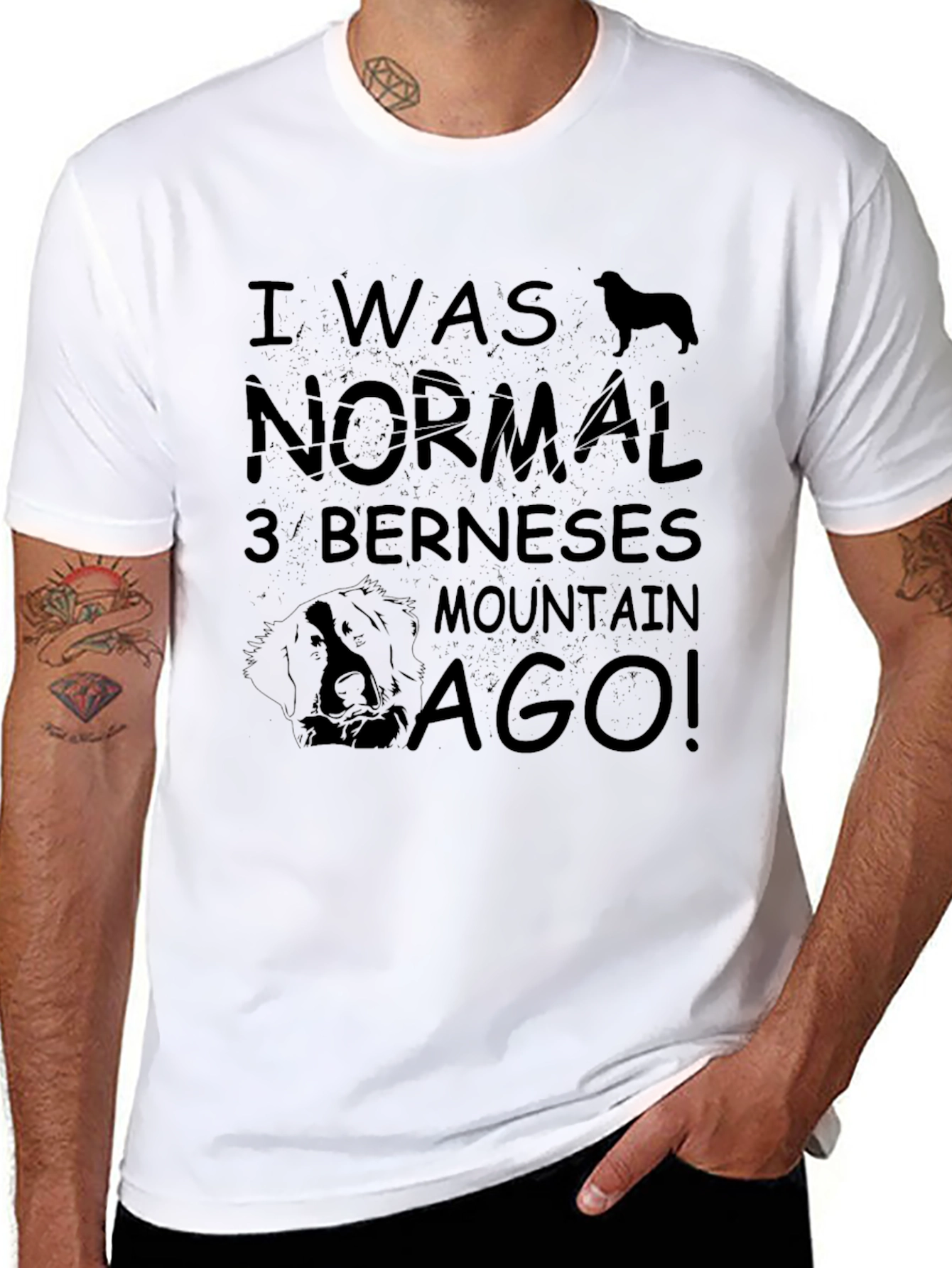 Black Funny Bernese Mountain Dog T-Shirt view 8