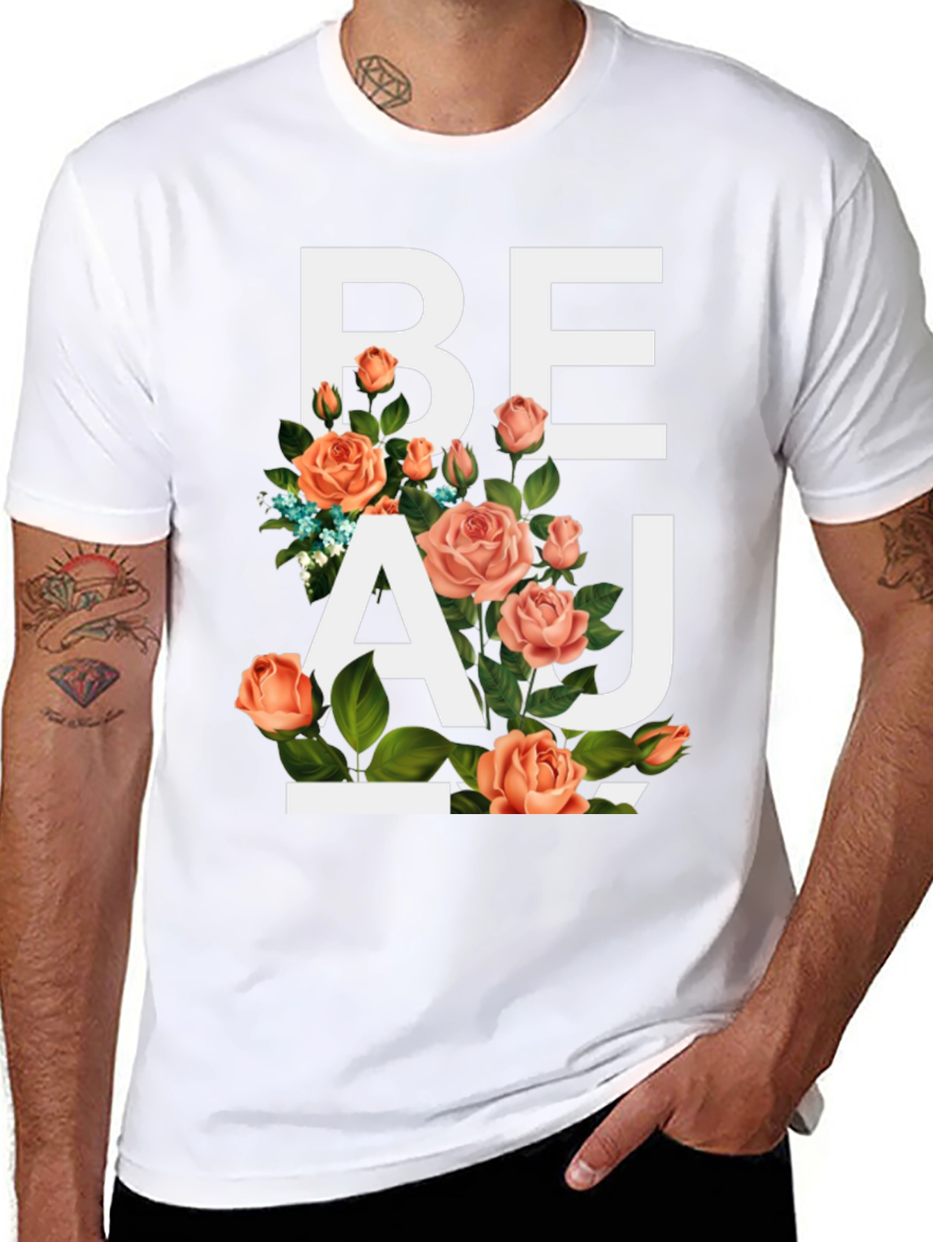Black Floral Beau T-Shirt - Stylish Graphic Tee view 8