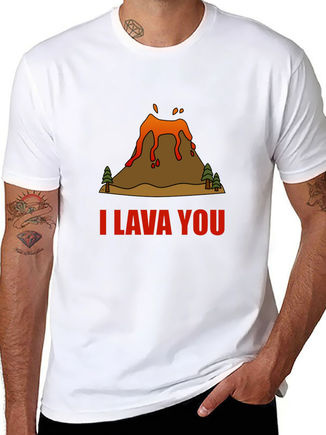 Black I Lava You Volcano Graphic Tee - Black view 8