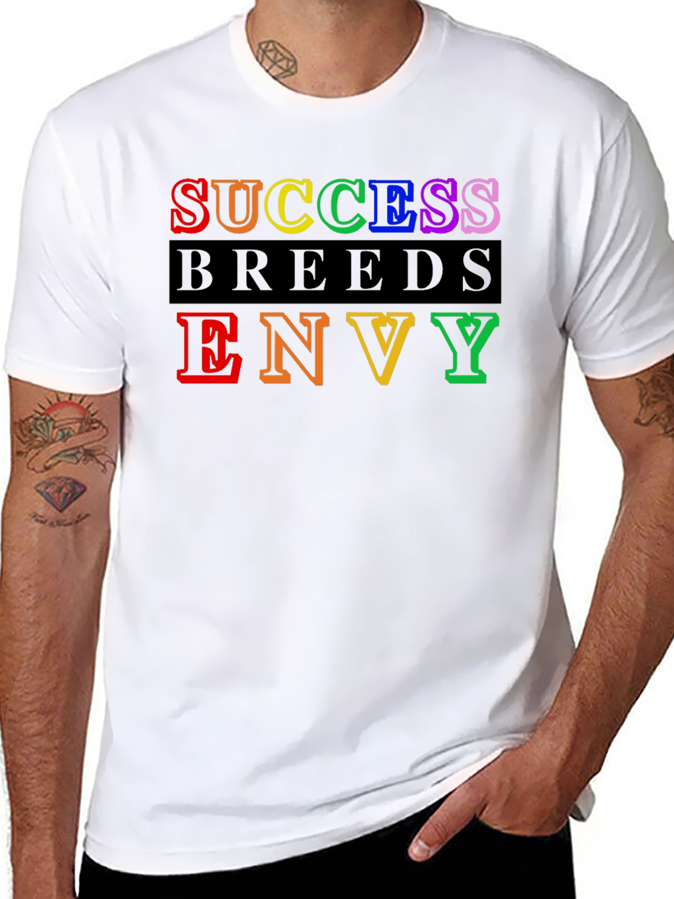 Black Success Breeds Envy Graphic Tee - Bold Statement Shirt view 8