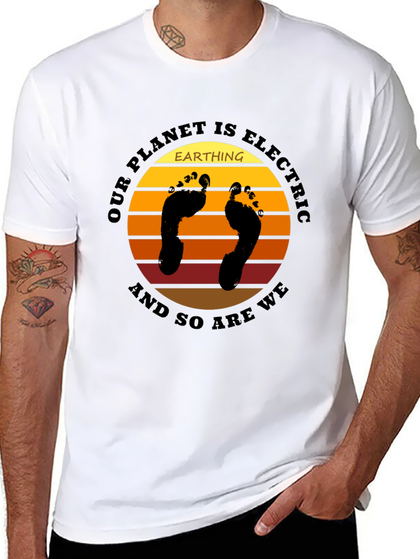Black Electric Planet Earth T-Shirt view 8